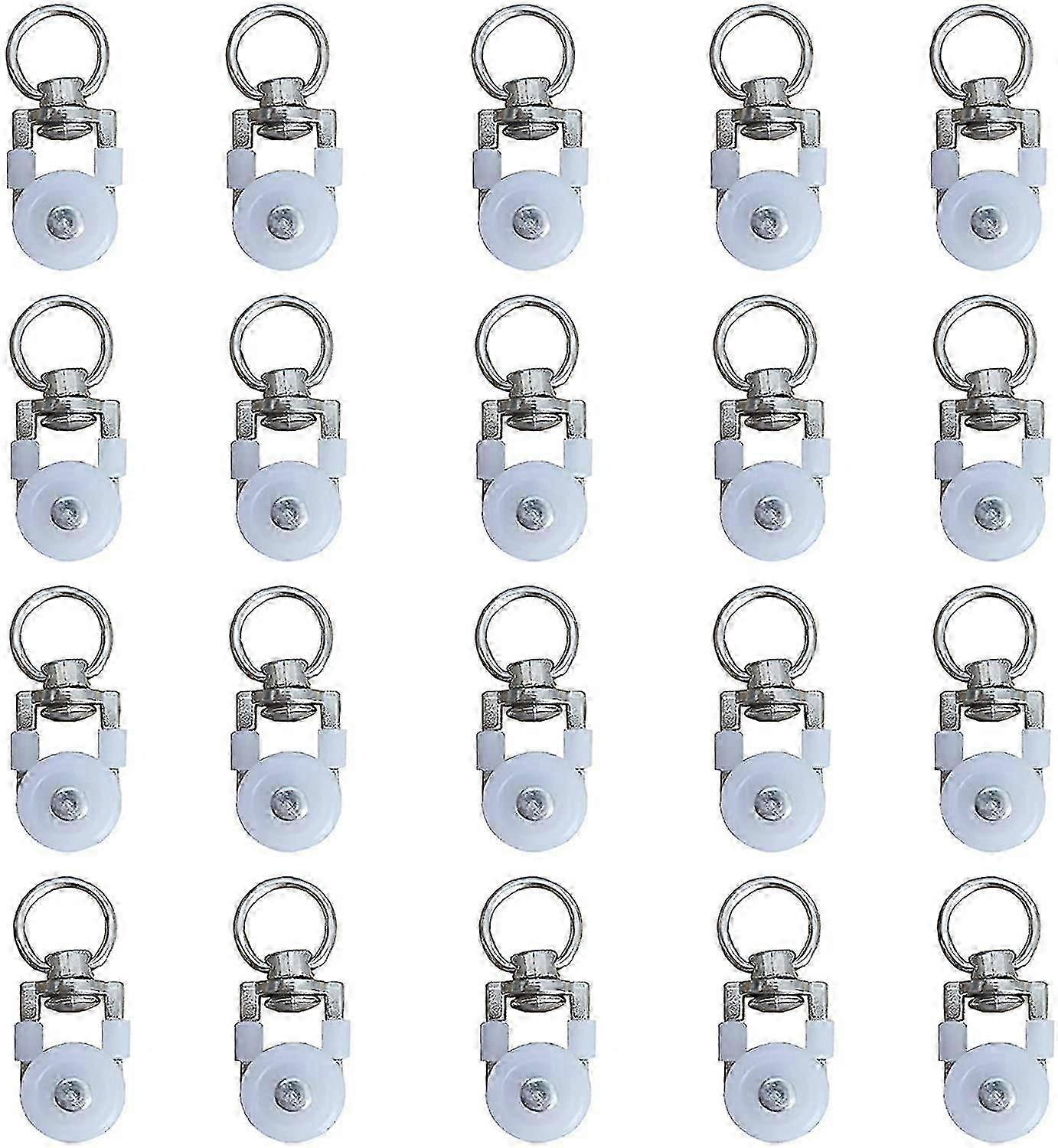 20 件窗帘轨道滚轮，轨道滚轮，窗帘杆滚轮滑块，静音滑轮，窗帘轨道双轨道滚轮