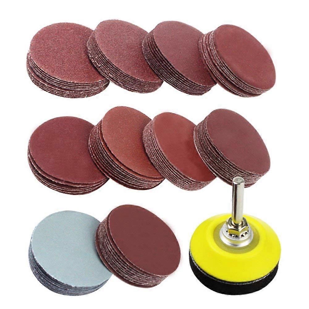 200 Pieces 2 Inch Sanding Discs, 80-3000 Grit, 1/4 Shank Backing Plate, Foam Buffer Pad, Hook-and-Loop, Drill Tool Pack