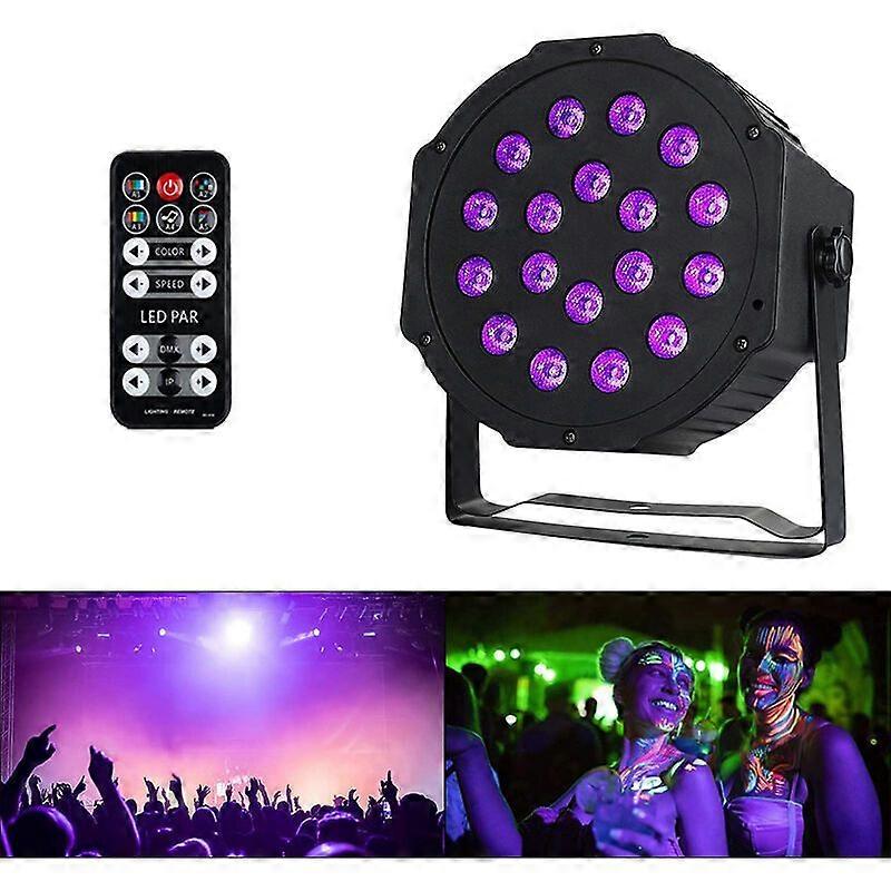 UV Black Light Lamp 18LEDs Stage Light 12PCS Pencils 5 DMX Modes Projector Controlled Purple Light by Remote Control for Disco DJ Neon Party Christmas