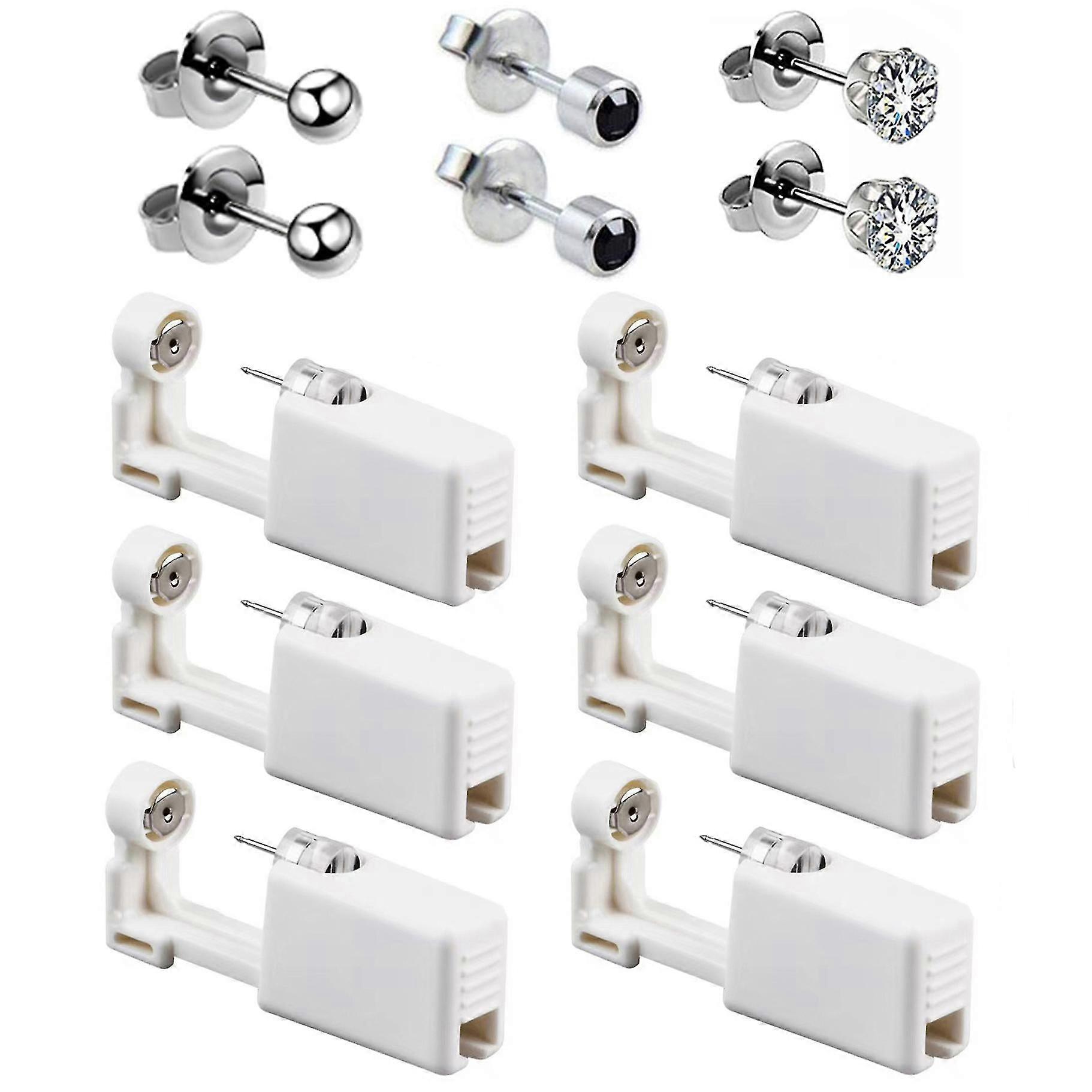 6 Pack Ear Piercing Gun Kit Disposable Self Ear Piercing Gun With Ear Stud And Clean Tool Pierce Kit Tool For Nose Studs Cartilage Tragus Helix Pierci
