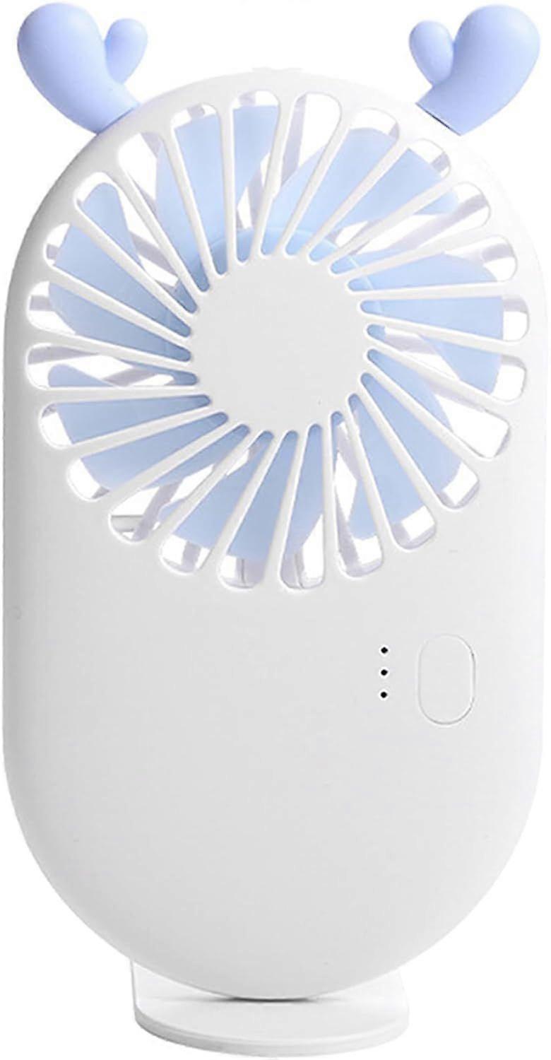 SBSGV Cute Portable Mini Fan, Handheld Fan with Base as Small Desk Fan, USB Rechargeable Personal Fan Pocket Fan, 3 Speed Battery Operated Eyelash Fan