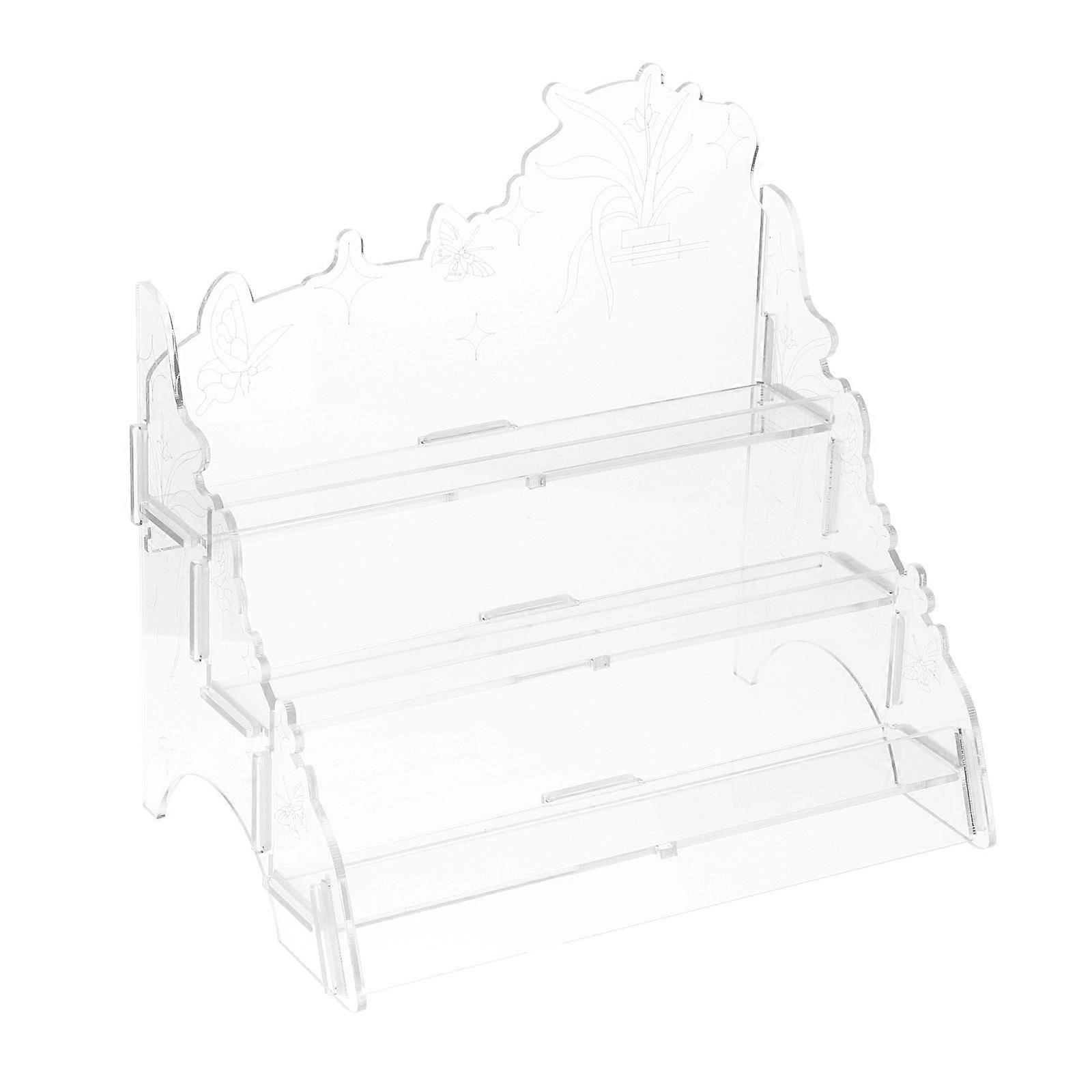 Nail Polish Organizer Acrylic Multi Layer Riser Display Shelf for Figures,