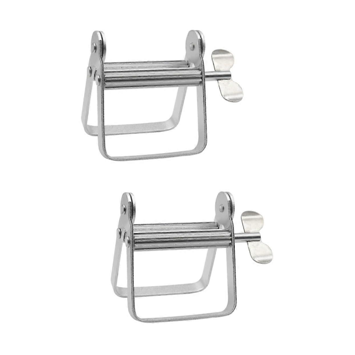 2 Pcs Facial Squeezer Tool Toothpaste Tube Multiuse Squeezer Aluminum Alloy for Cosmetics Creams