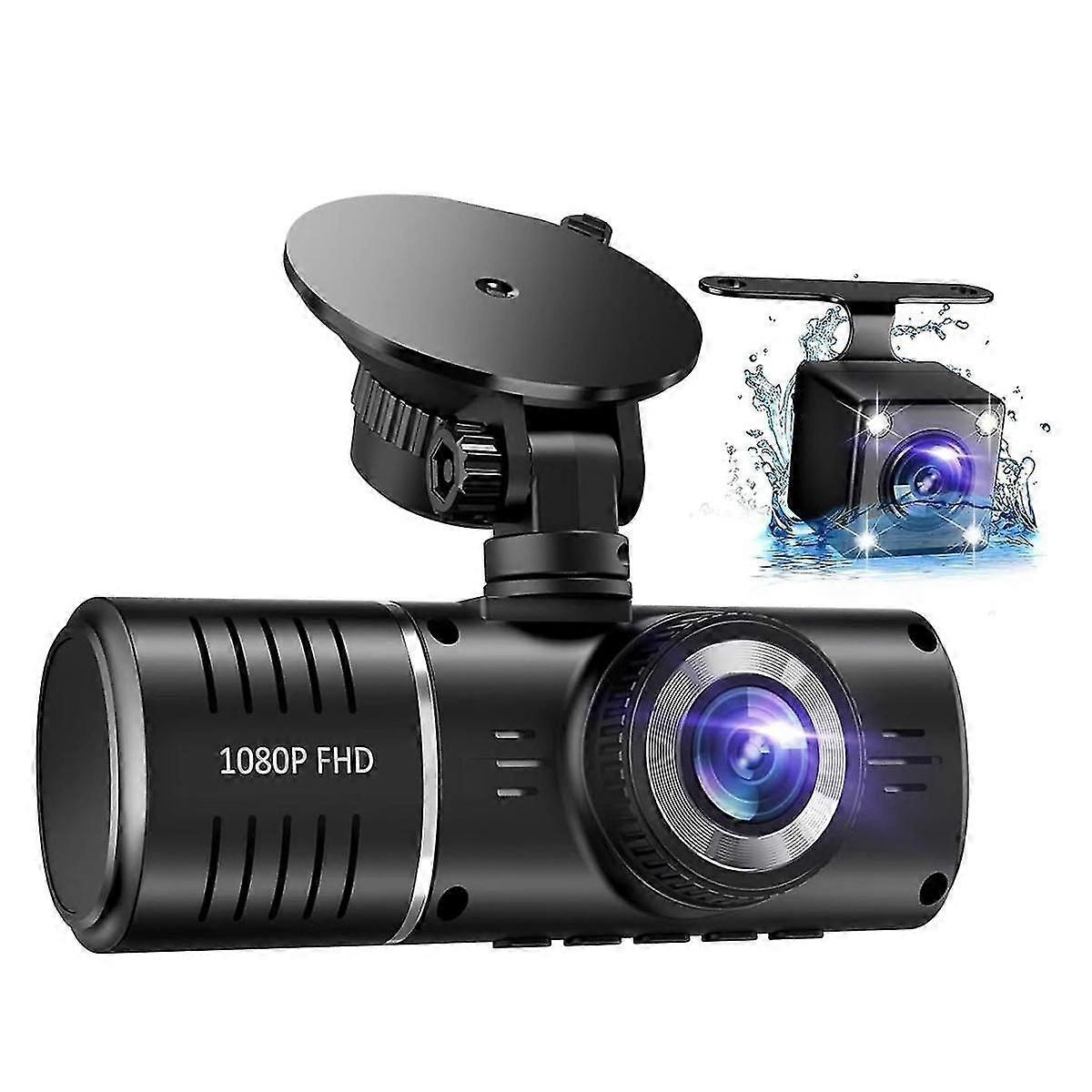 Car Dash Cam,3 Channel Dash Cam,1080P Dash Cam Front and Inside, Triple Dash Cam, G-Sensor, 24Hr Pa