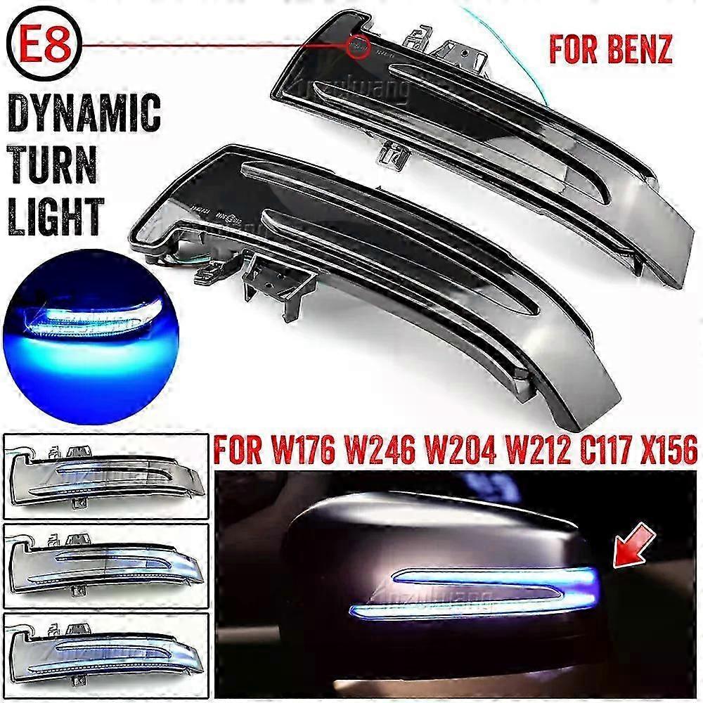 2x For Mercedes Benz A B C E S CLA GLA CLS Class W176 W246 W204 X156 Dynamic Turn Signal Rearview Mirror Indicator Blinker Light