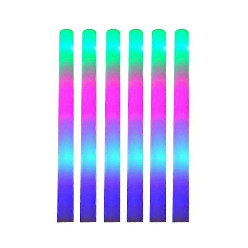 6Pcs Light Up Foam Sticks,LED Foam Sticks Glow Batons