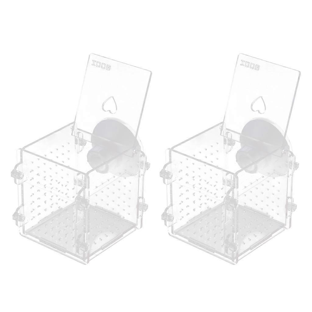 2x Akvaryum Balık Tankı Akrilik İzolasyon Kutusu İnkübatör Üreme Damızlık Kutusu