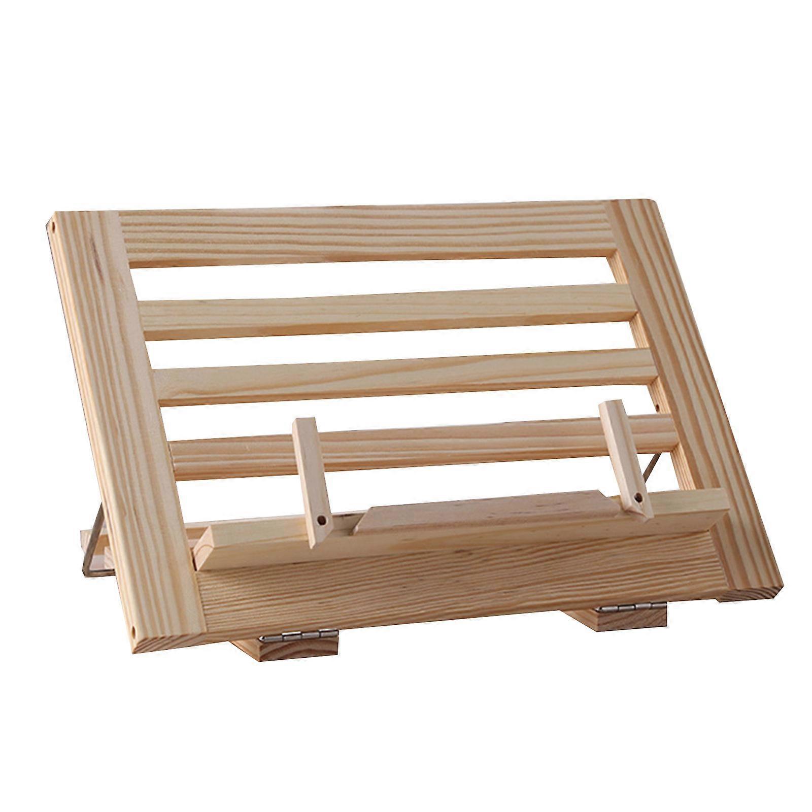 Foldable Book Holder Stand Recipe Cookbook Stand Adjustable Wooden Bookrest Kitchen Bookrest for Kid Adult Reading Books