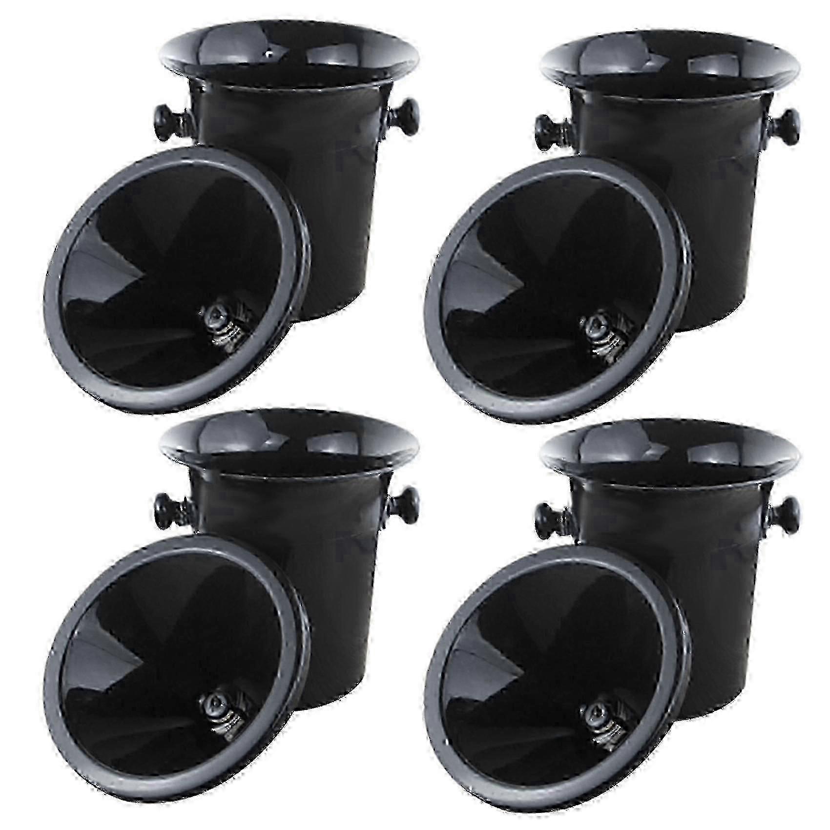4X Black Plastic Wine Spittoon with Funnel - Standard Size Champagne Bucket Edition 1105