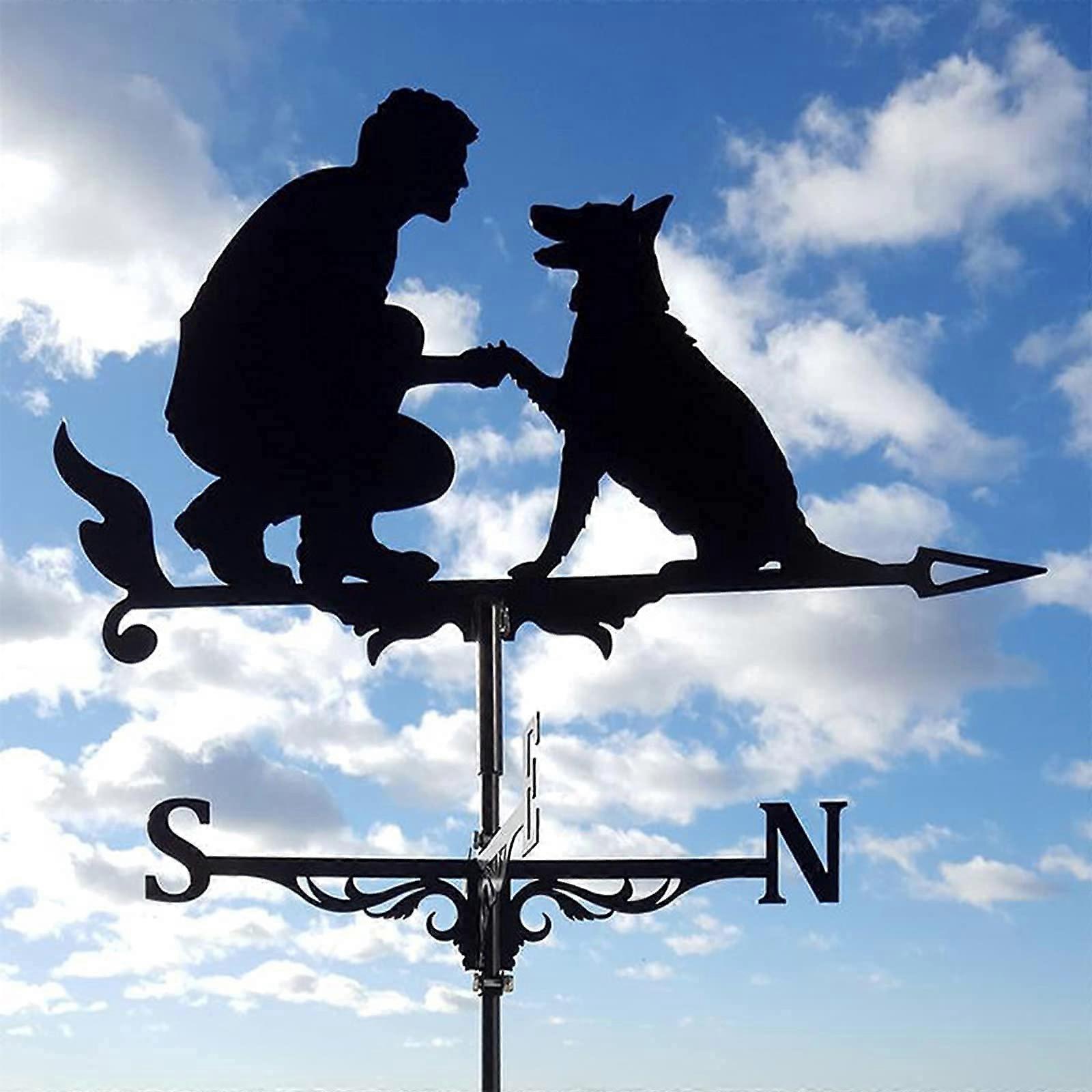Weather vane, iron, wind direction indicator, stainless durable, steel, retro farm scene Ref: 4456