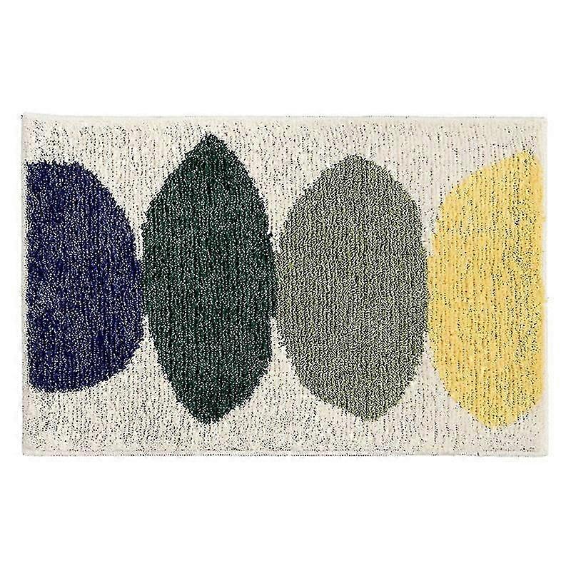 Non-slip Bath Rugs Yellow Lemon Microfiber Mats(17.5"x25.5")