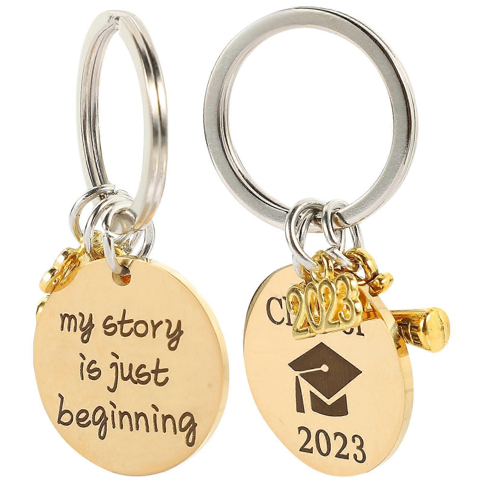 2pcs Graduation Class of 2023 Seniors Students Keychain Graduation Keychain