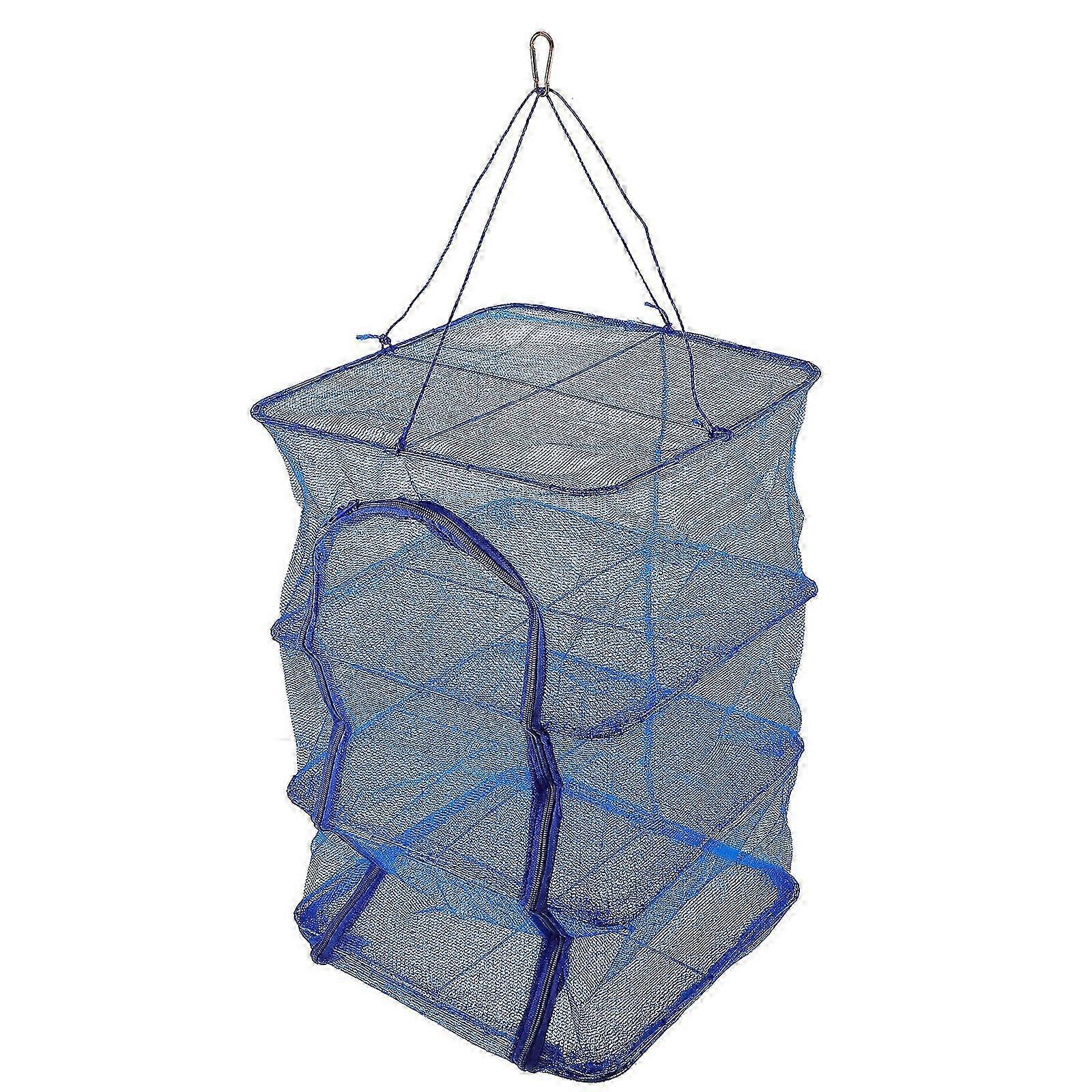 Foldable Outdoor Food Drying Net for Shrimp Fish Fruit Vegetables 4-Layer 66X35X35cm with Buckle
