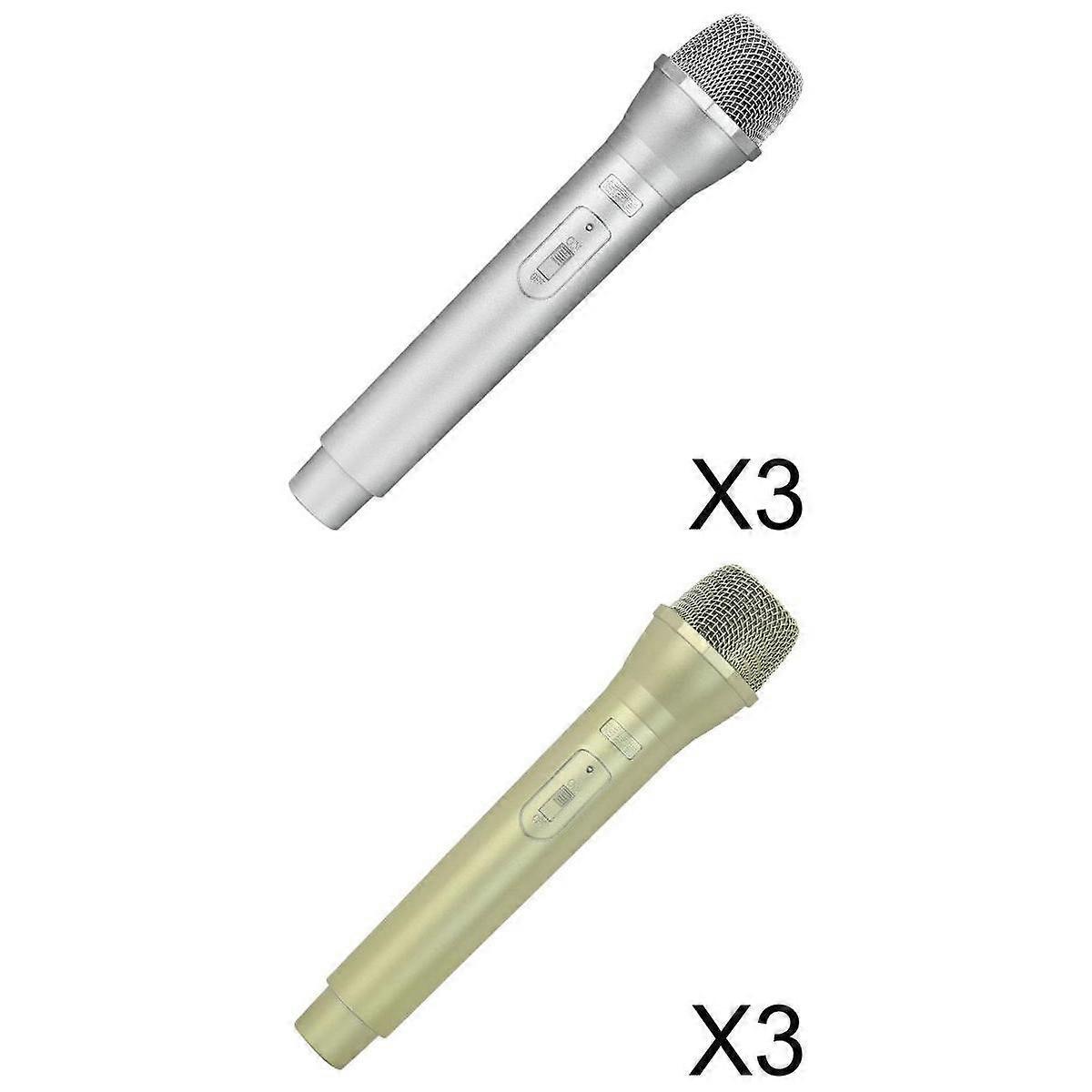 6pcs Artificial Plastic Wireless Microphone Props/ Fake Mic Toy Handheld