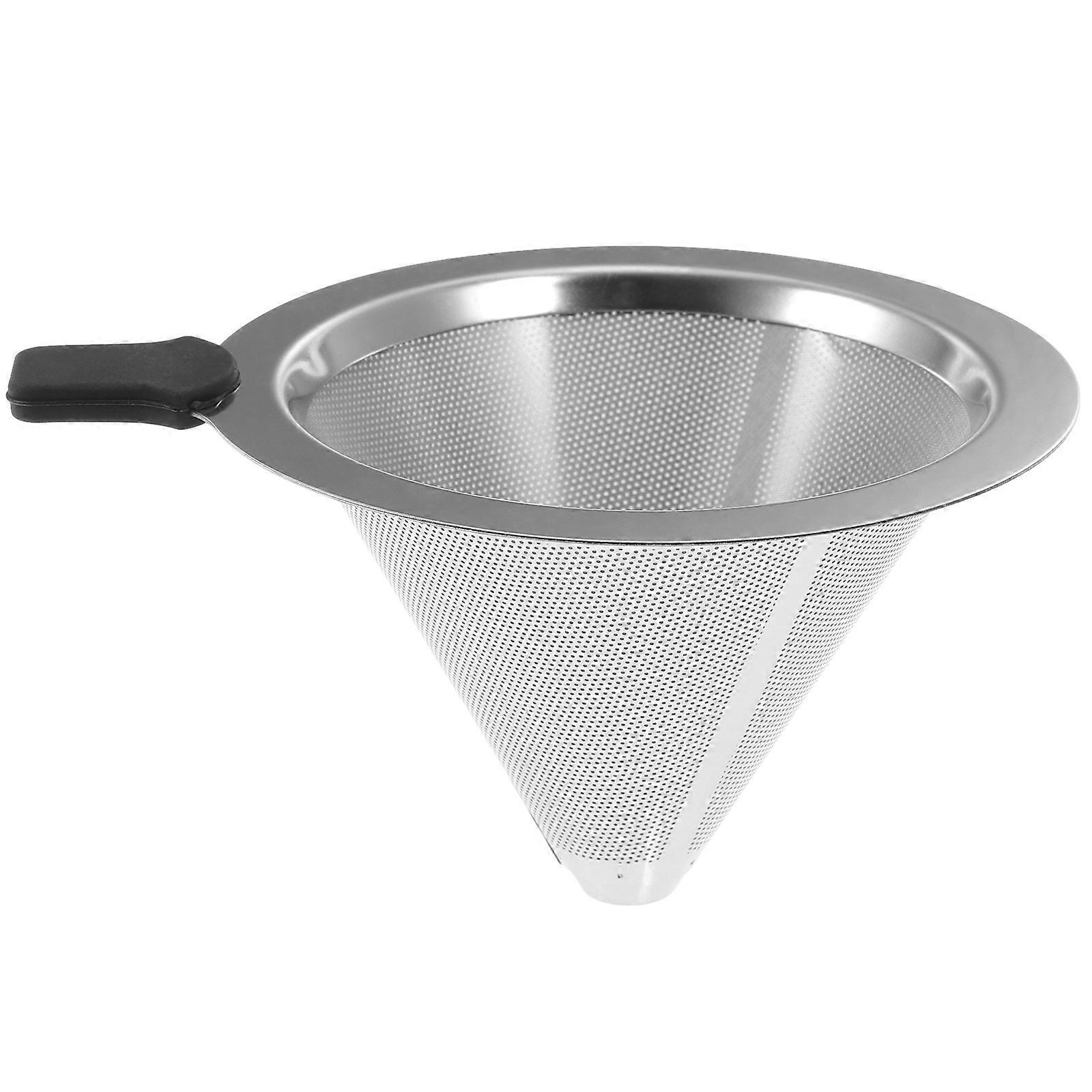 1pc Stainless Steel Coffee Filter Funnel Strainer Kitchen Tool