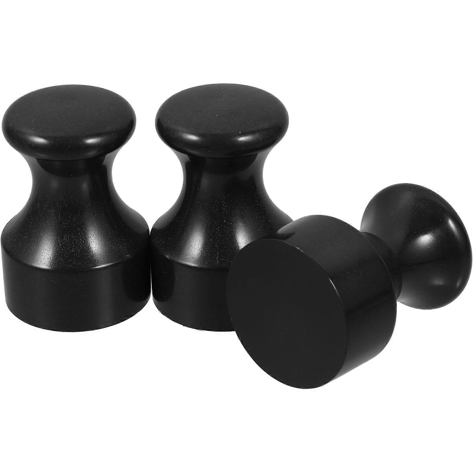 Wood Rubber Stamp Mounts Black Round Stamps Handle For Creative Projects Document Enhancement 6.00X4.00X4.00cm 3Pcs