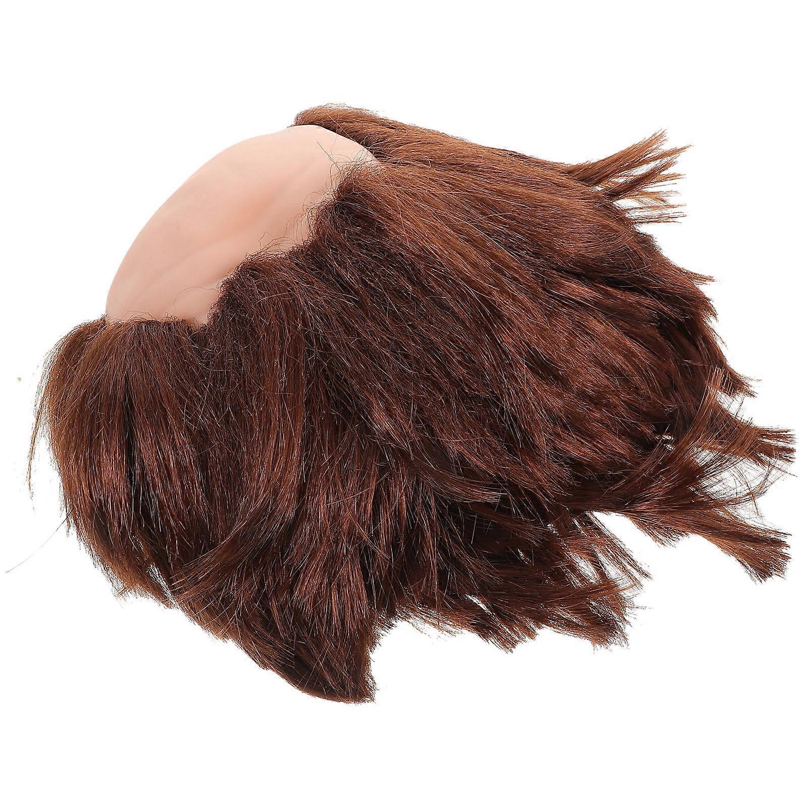 Bald Wig for Adults Versatile Use Easy to Use Coffee Color 26.00X22.00X22.00cm 1Pcs