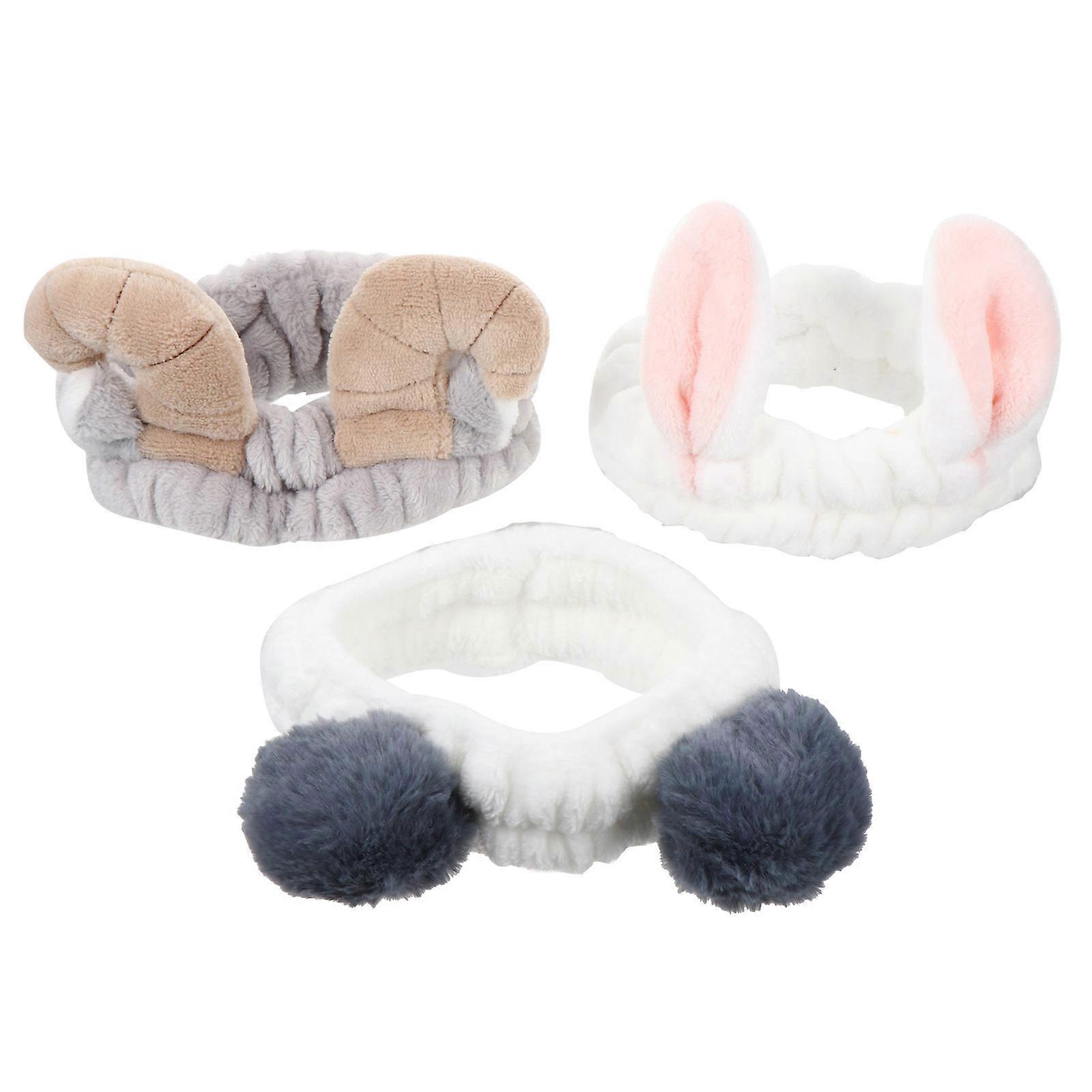 Hair Headband For Face Washing Ears Hairband Spa Head Wraps Women Elastic Makeup Headbands Daily Life Assorted Color 3Pcs