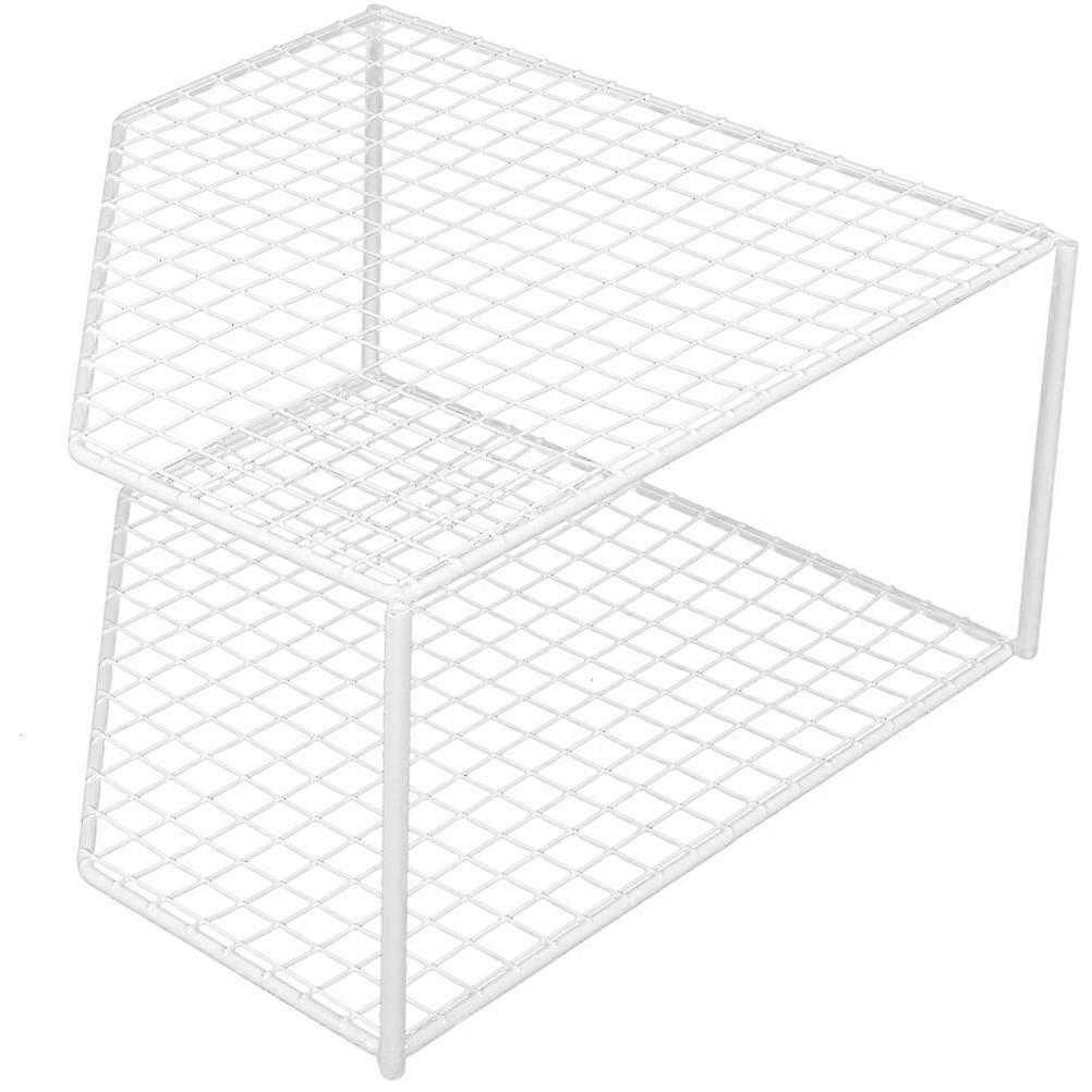 Pot And Pan Storage Table Top Organizer Multi-Function Pan Organizer Iron 2-Tier 1Pcs