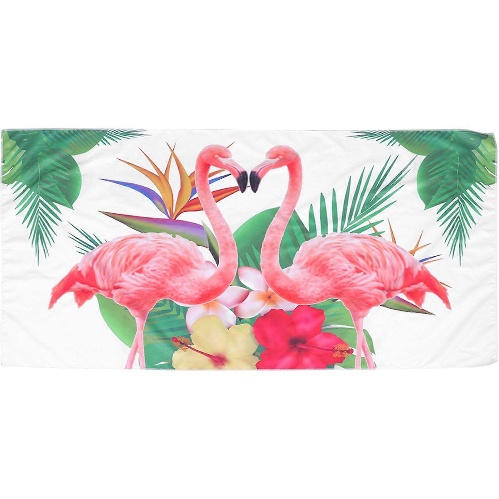 Oversized Beach Towels Flamingo Pattern Pool Use 160x80cm Fiber Material Quick Dry 1Pack