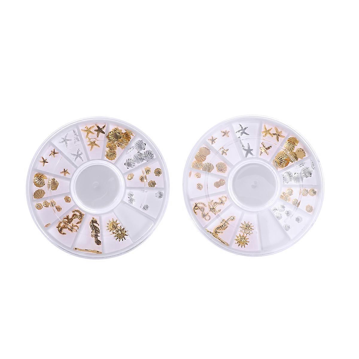 Alloy Nail Accessories for Diy Enthusiasts and Home Use in Assorted Color 2Pcs