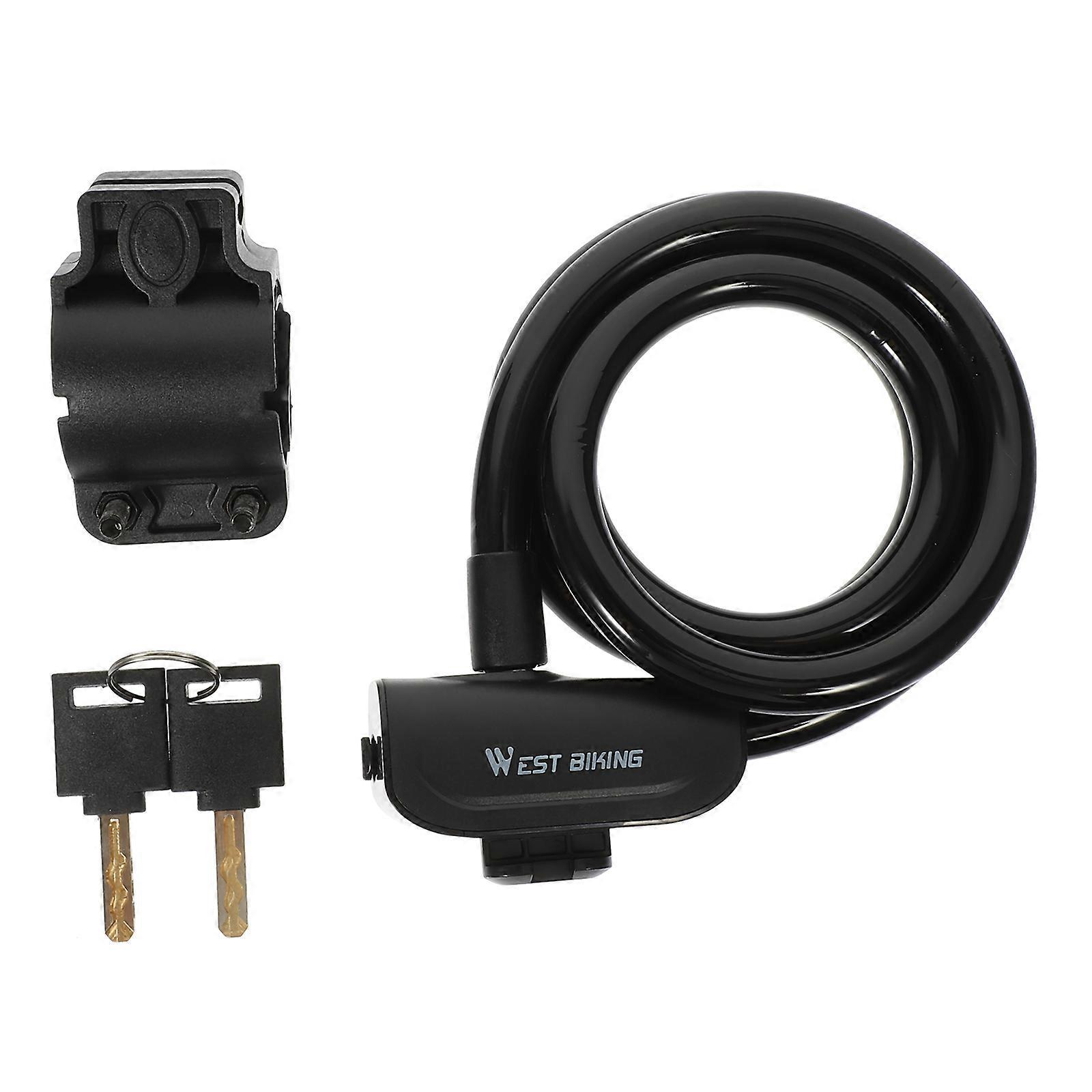 Bike Lock Waterproof Chain Lock for Outdoor Cycling Black 120X1.3X1.3CM Anti-theft Set
