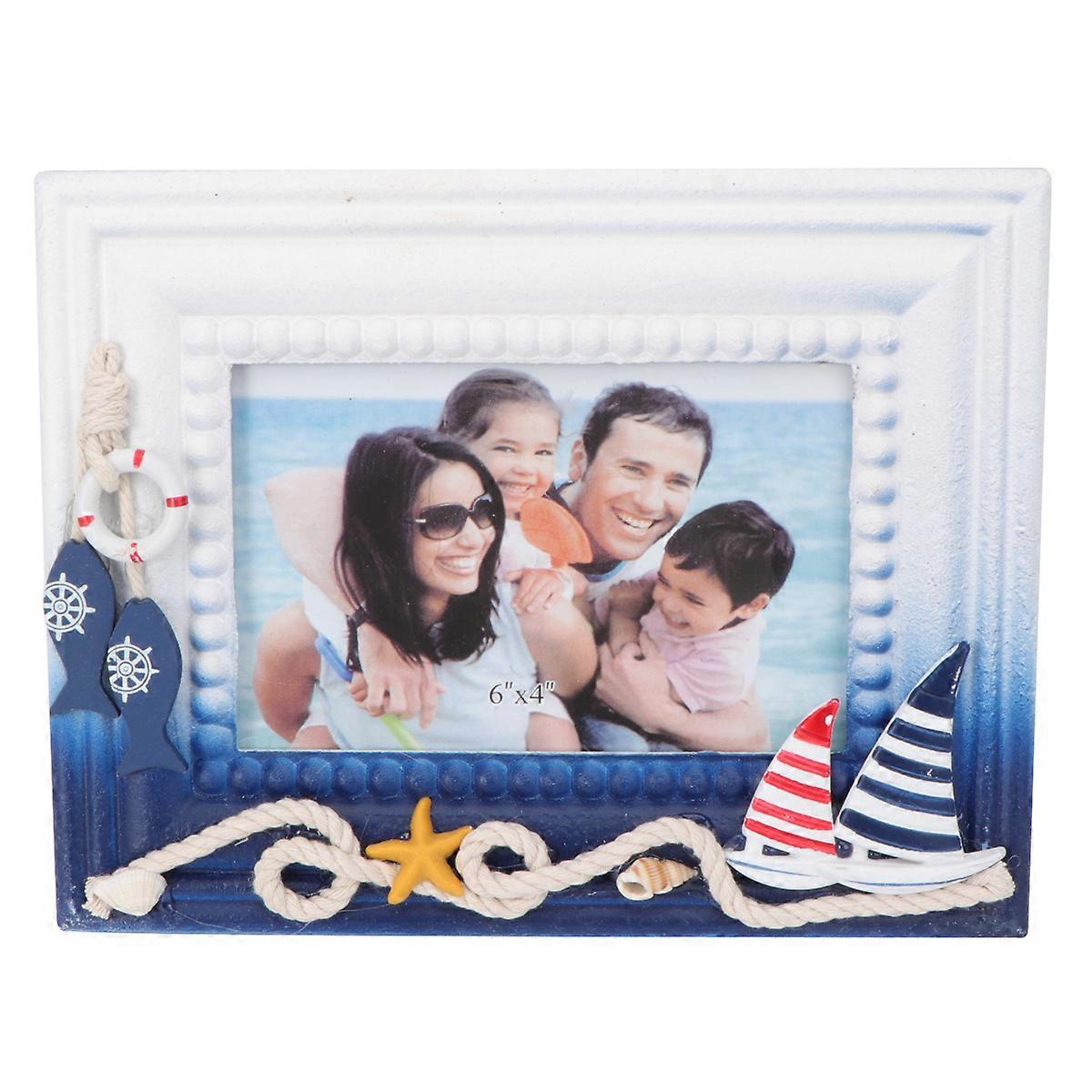 Coastal Picture Frames Creative Design Mediterranean Sea Style Photo Frame Multi Color 22.5x17.5x2cm Indoor Use 1Pack