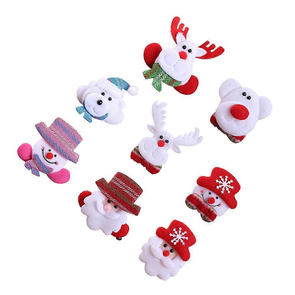 Flashing Brooch Assorted Color Christmas Santa Snowman Glowing Brooches Luminous Lapel 16Pcs