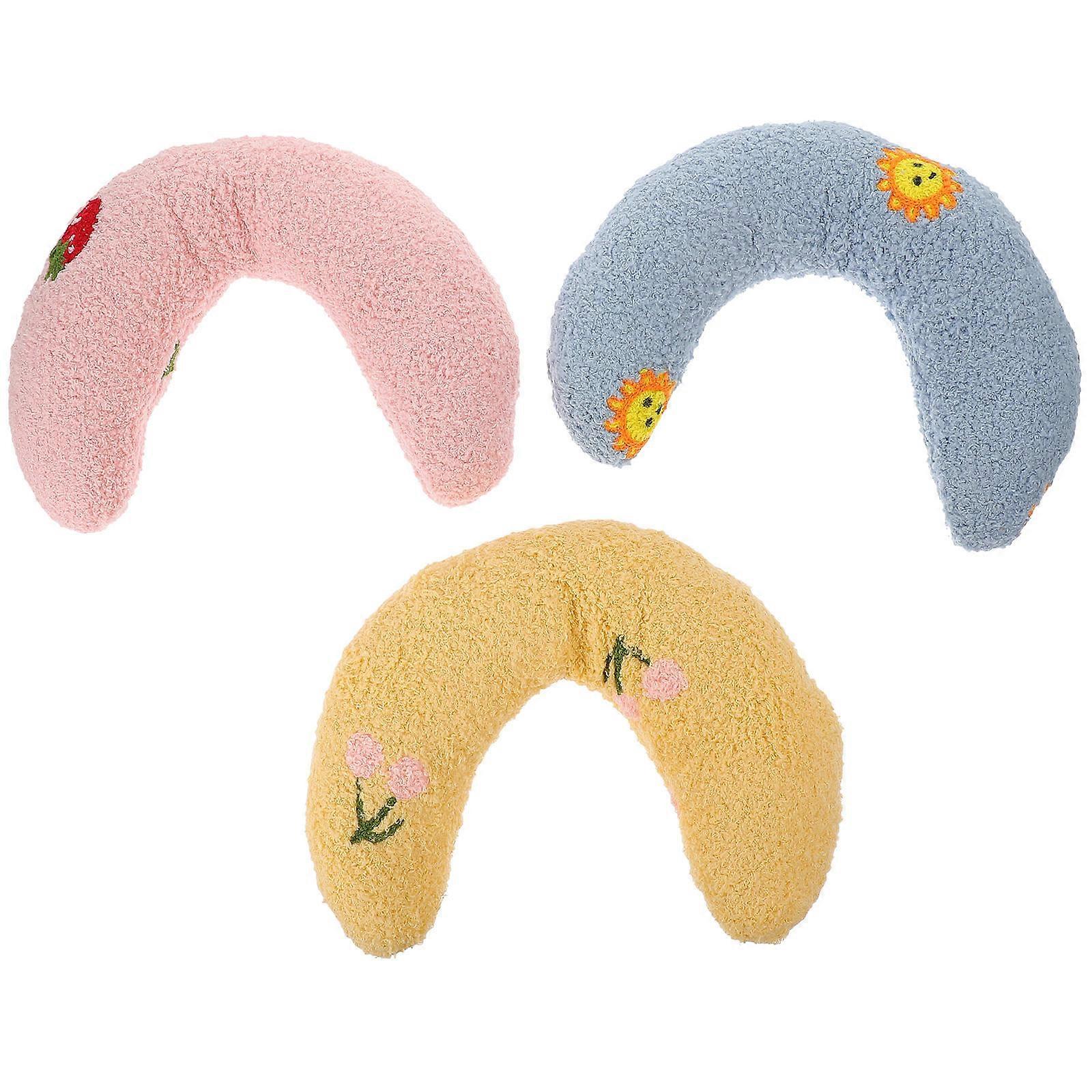 Cat Pillow Plush Sleeping Yellow U-Shaped Deep Sleeping 3Pcs