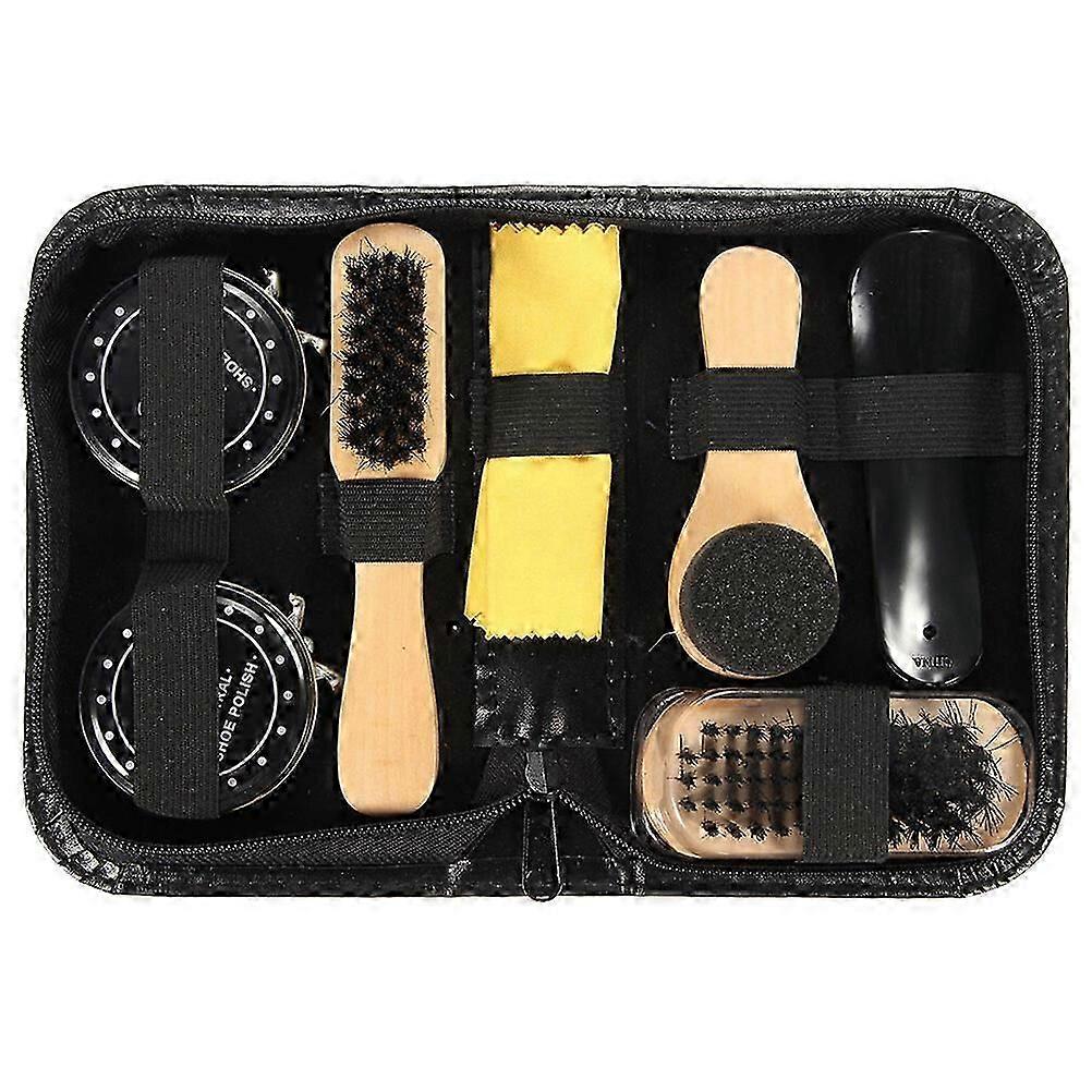 منظف فرشاة التمهيد بدلة تلميع الأحذية شعيرات الحذاء فرشاة مع مقبض الخشب