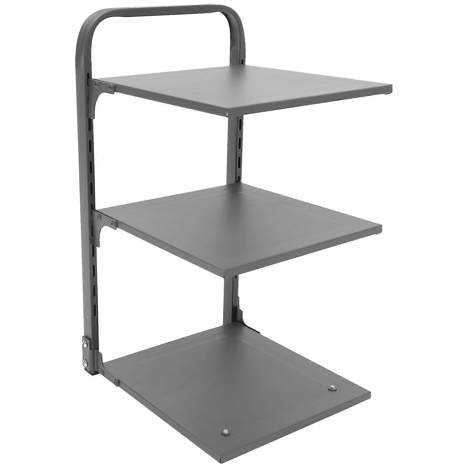 Foldable Pot Rack Grey Carbon Steel Space-Saving Foldable Professional Pot Organizer for Kitchen Use