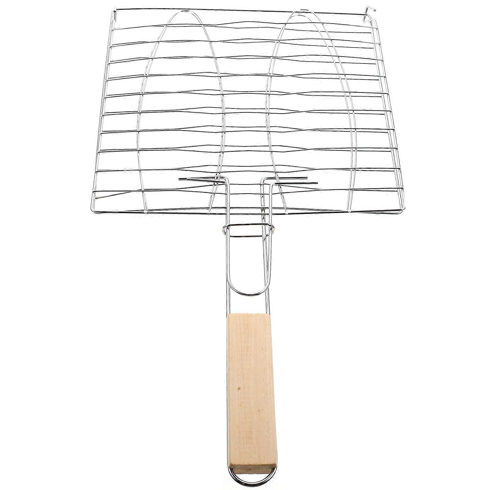 Grilling Basket with Durable Mesh Rack for Beef, Fish, Vegetables   High Temperature Resistant Outdoor BBQ Tool for Picnics and Camping