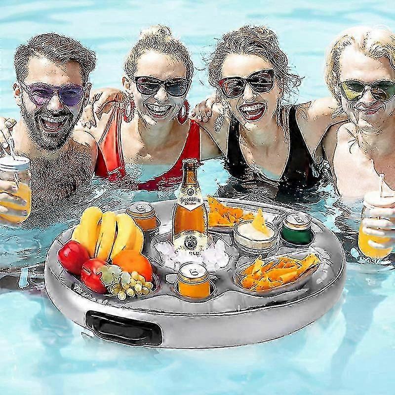 Aufblasbarer Getränkehalter Schwimmender Getränkesalat Obst Servierbar Pool Float Buffet Serviertablett Getränkekühler für Poolparty-Zubehör