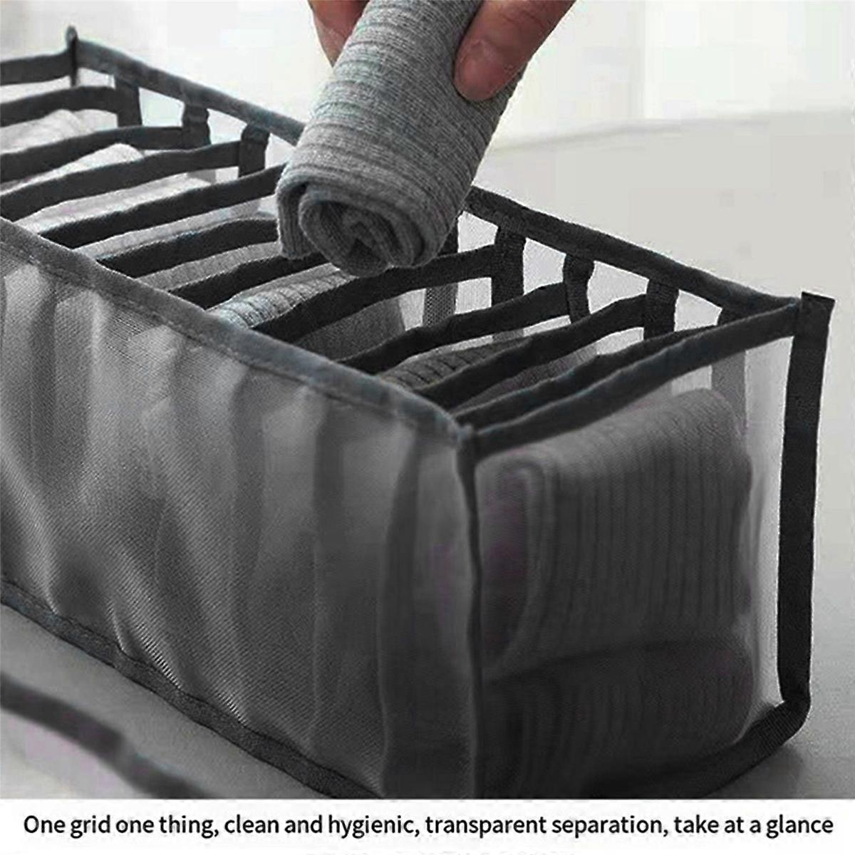 Underwear Bra Socks Organizer Storage, (Black-11 Grids)