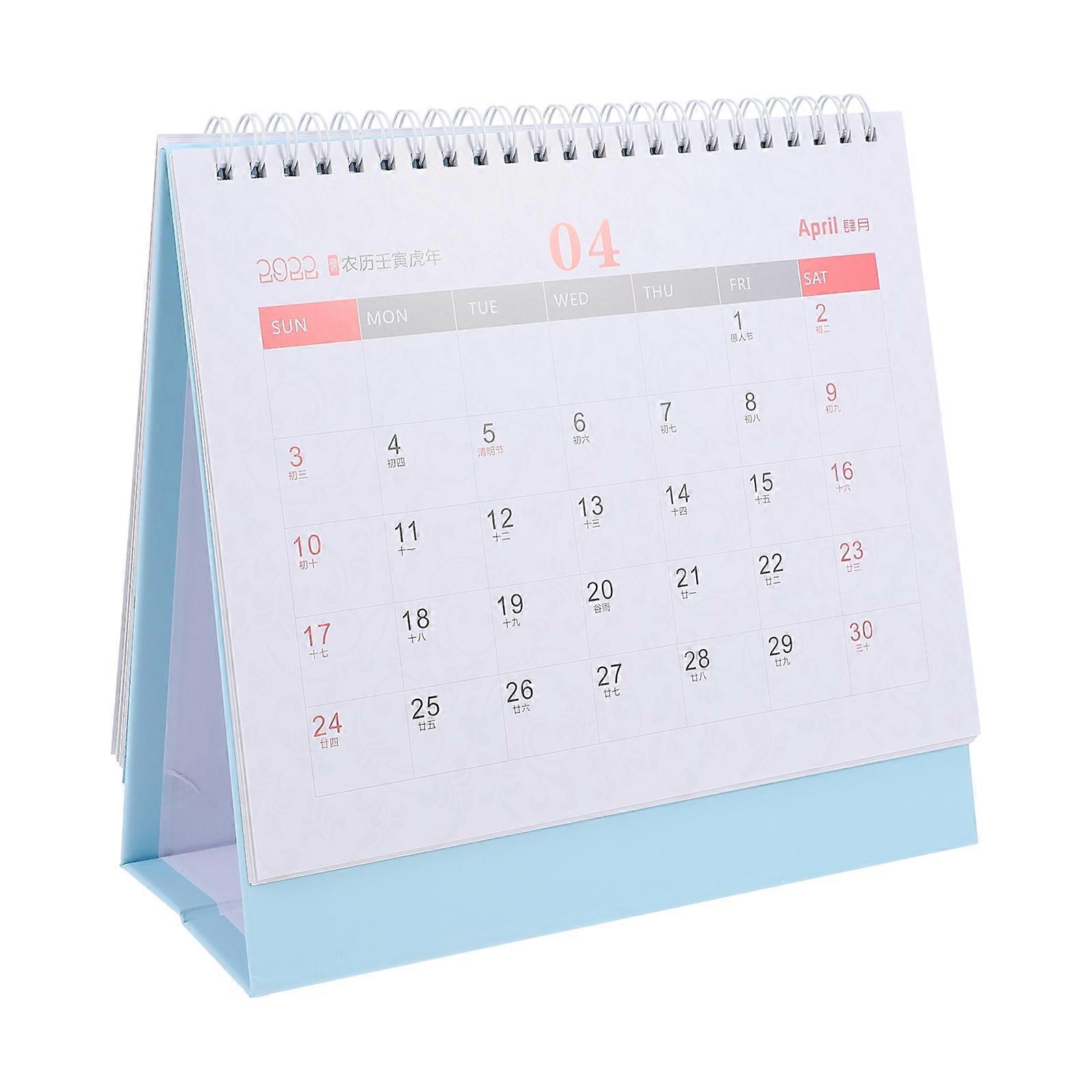 Desktop Decoration Mini Retro Calendar Alloy Chinese Style Desk Calendar Track Events 1Set