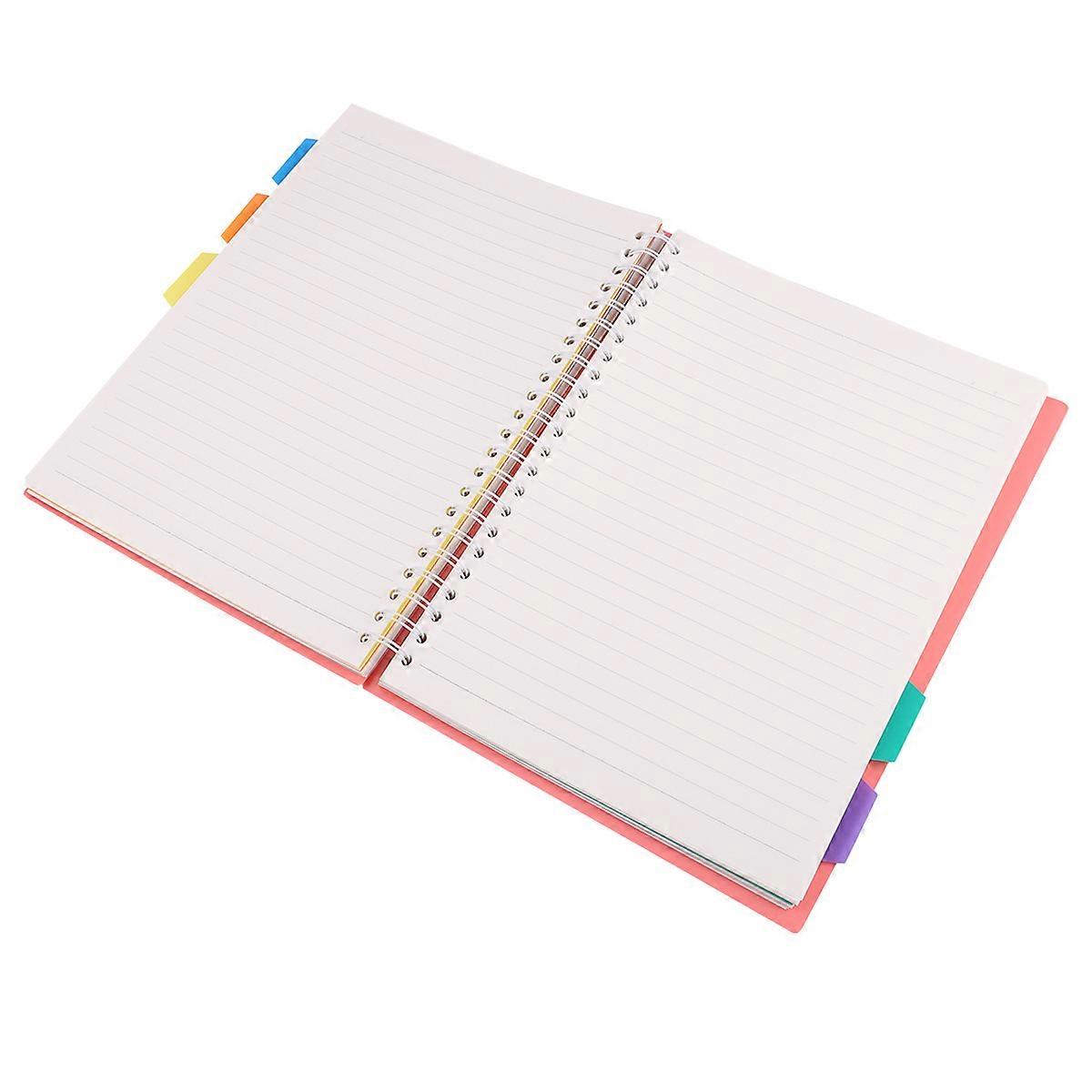 College Notebook A4 Side-spiral Thicken Notepad Students Stationery for Diary Journal Travel Pink 1Pc