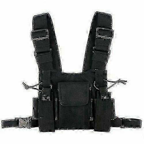 Handheld Radio Harness Chest Pack Pouch Vest Rigging Case for 2 Way Walkie Talkie