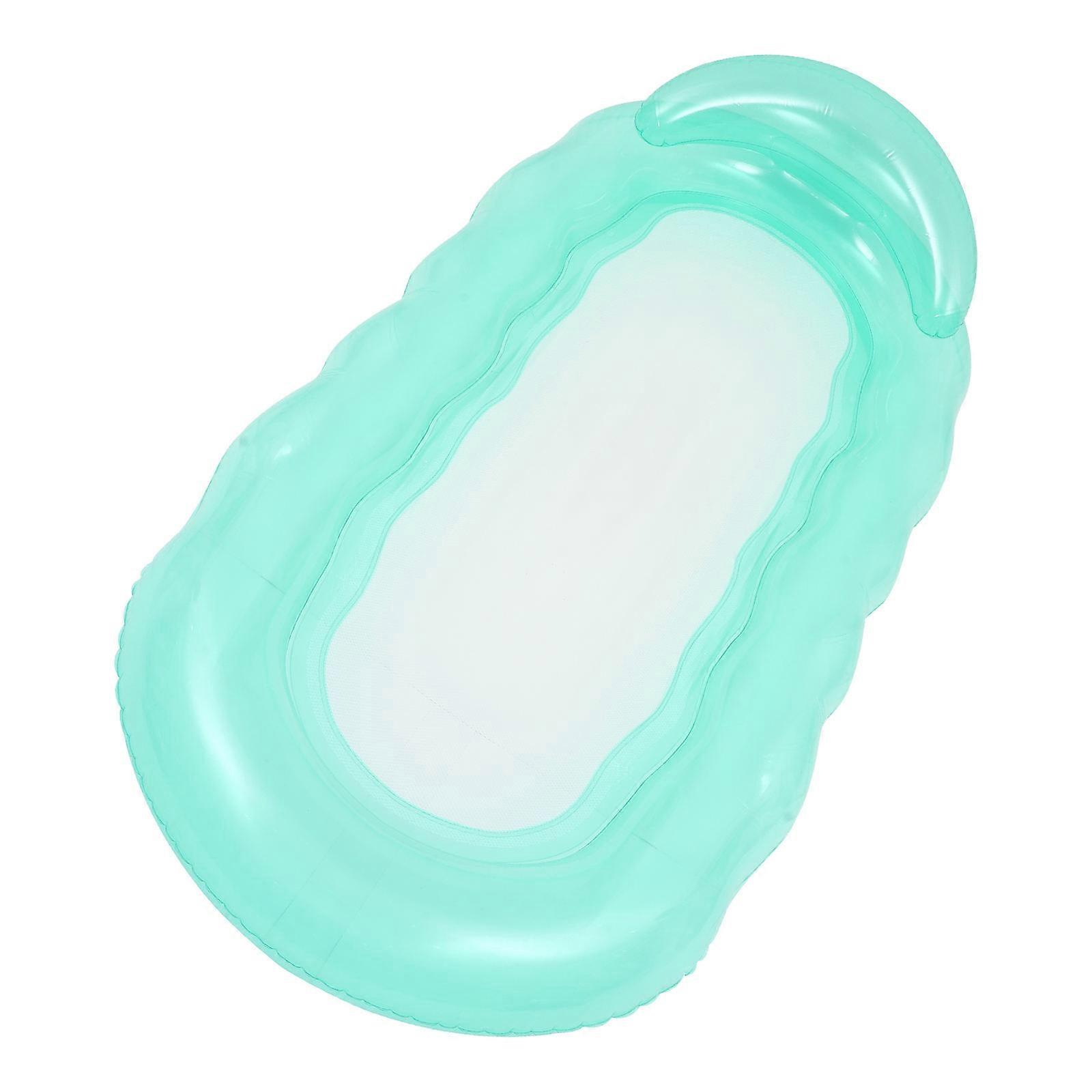 Inflatable Pool Hammock Green PVC Puncture-Resistant for Swimming Pool Floating Mat Lounger