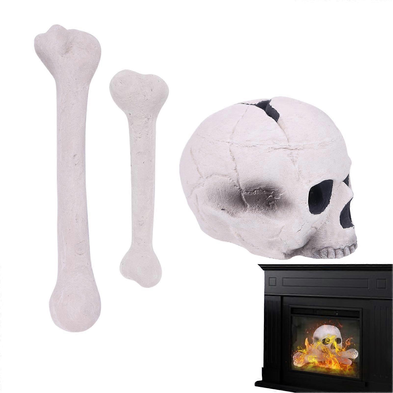 Fire Pit Skull, Skull Fire Pit, Fireplace Flints Reusable Fire Pit, Simulation Skull Horror Fireplace Burning, Ceramic Imitated Human Skull