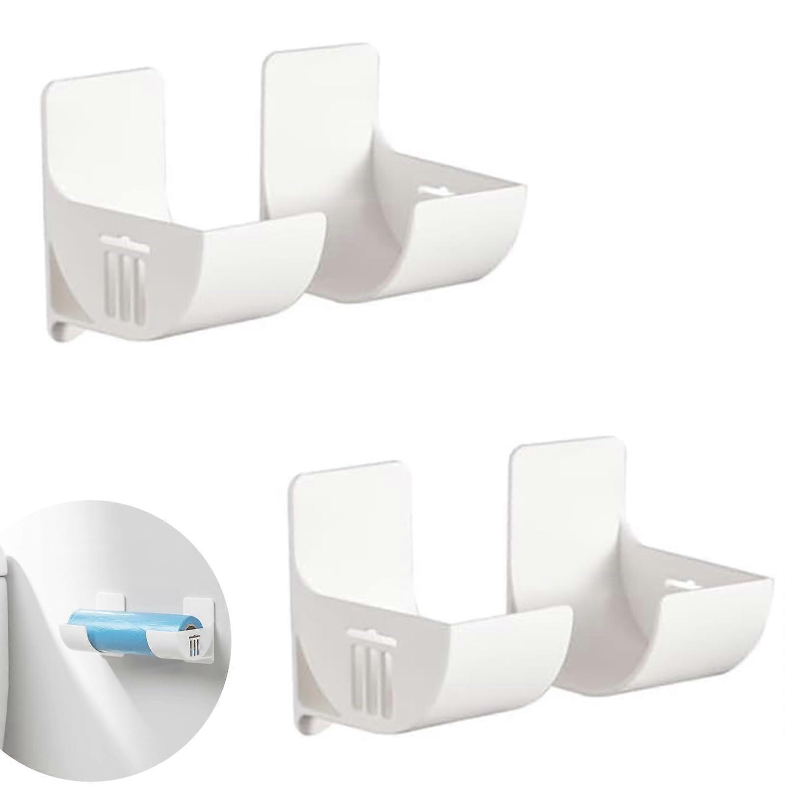 Wall-Mounted Bin Bag Holder Pack of 4, Self-Adhesive Kitchen Organiser, No Punching, Space-Saving Design for Efficient Storage