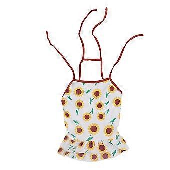 Pet Suspender Skirt Sunflower Print Breathable and Comfortable Dog Dress for Small Medium Pets Dogs Cats M