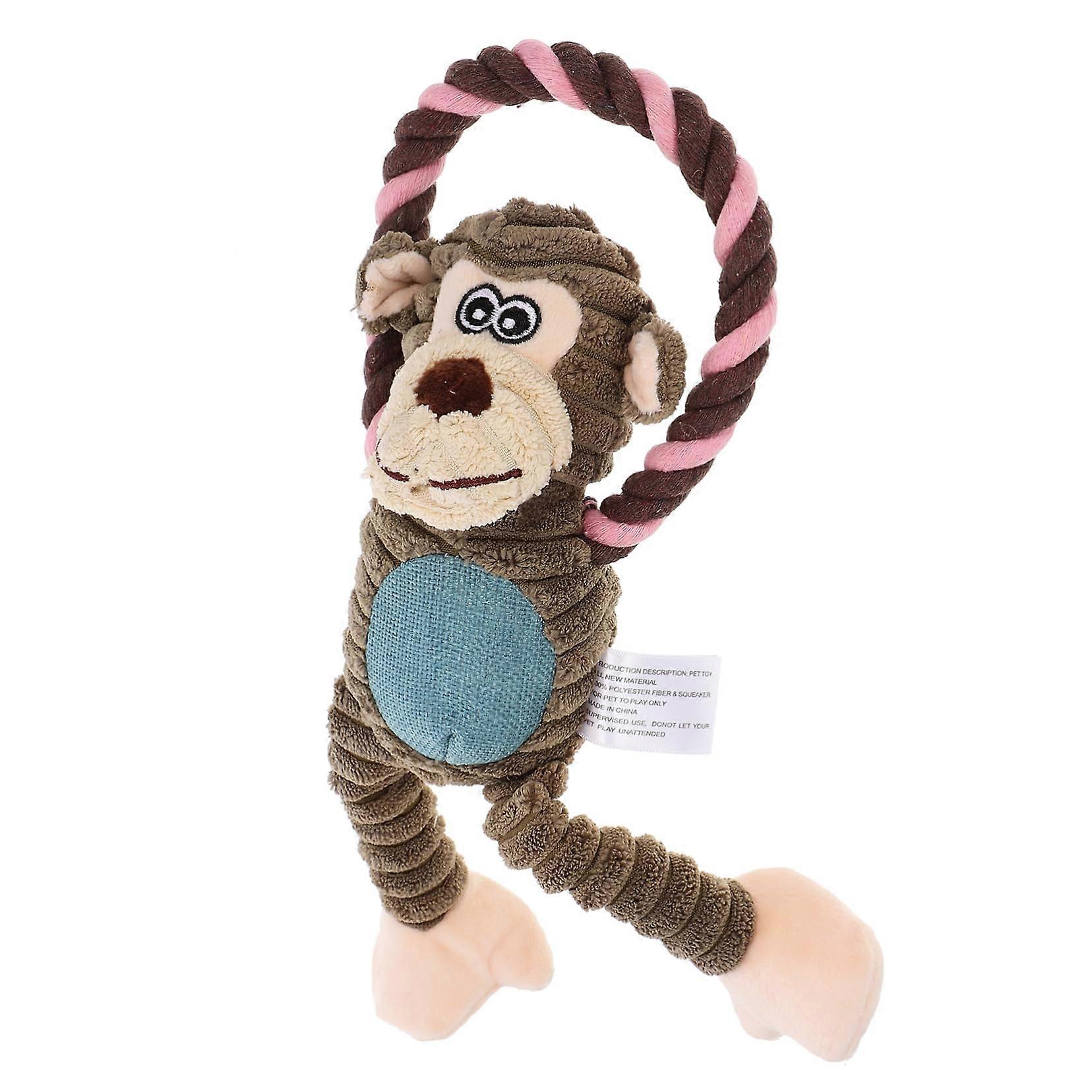 Interactive Plush Dog Toy for Puppies, Durable Squeaky Chew Toy with Dental Care, Cute Cartoon Lion Design