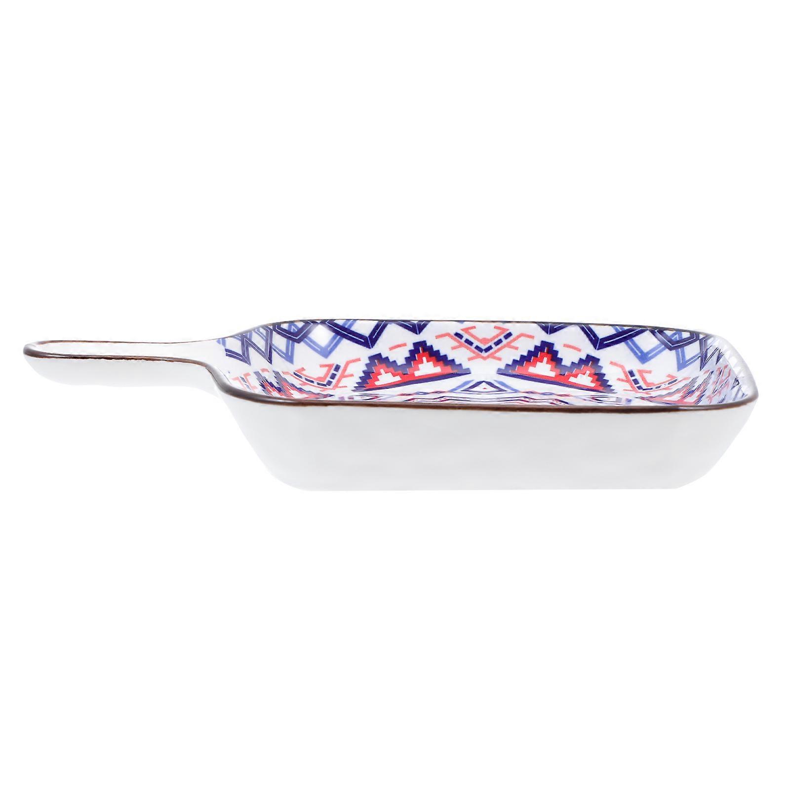 Ceramic Baking Tray with Handle, Versatile Oven & Fridge Safe Dish for Rice, Soup, Salad – Easy to Clean, Ideal for Serving & Housewarming