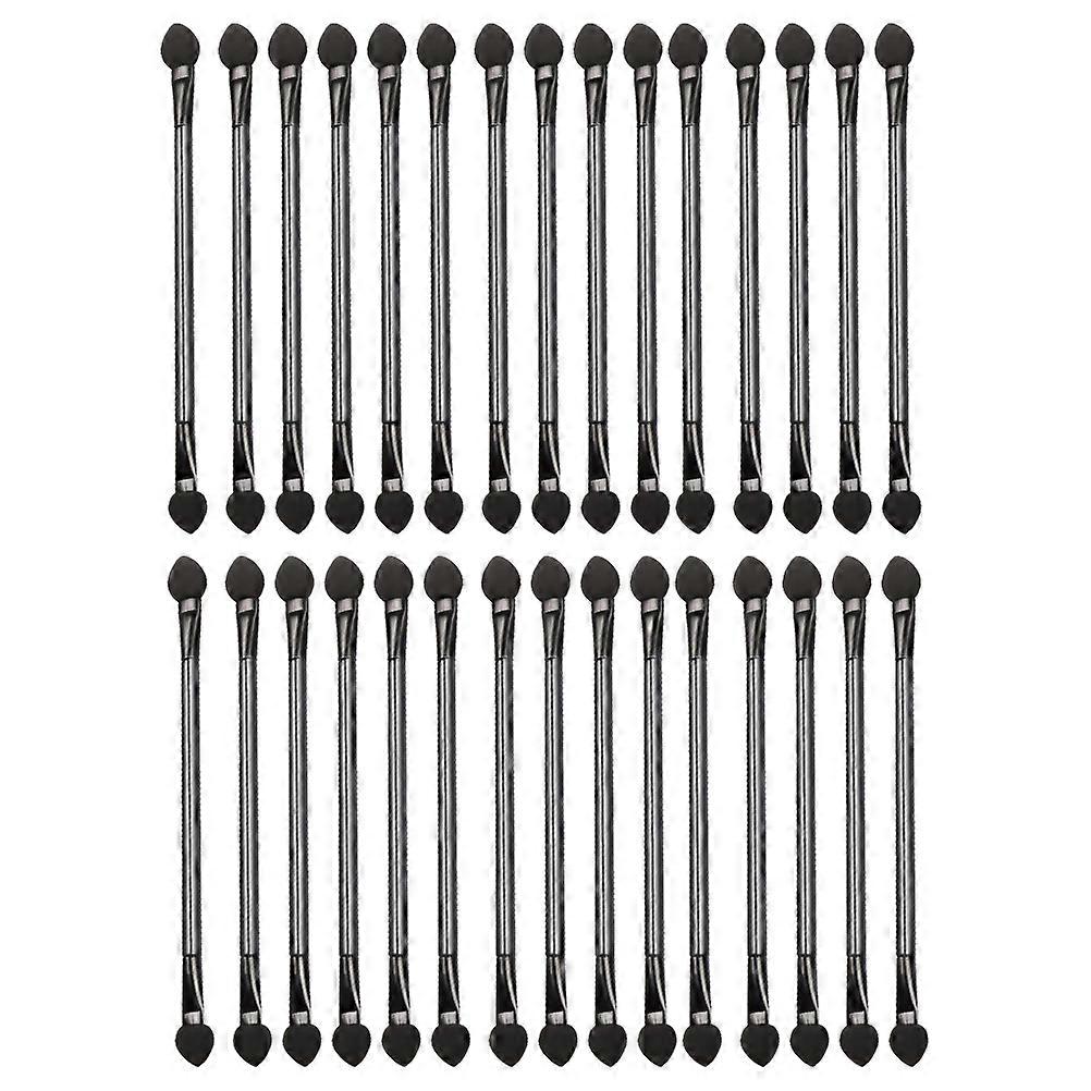 Disposable Eyeshadow Brush with Artificial Fiber for Makeup Use Black Lightweight and Portable 30 Pieces