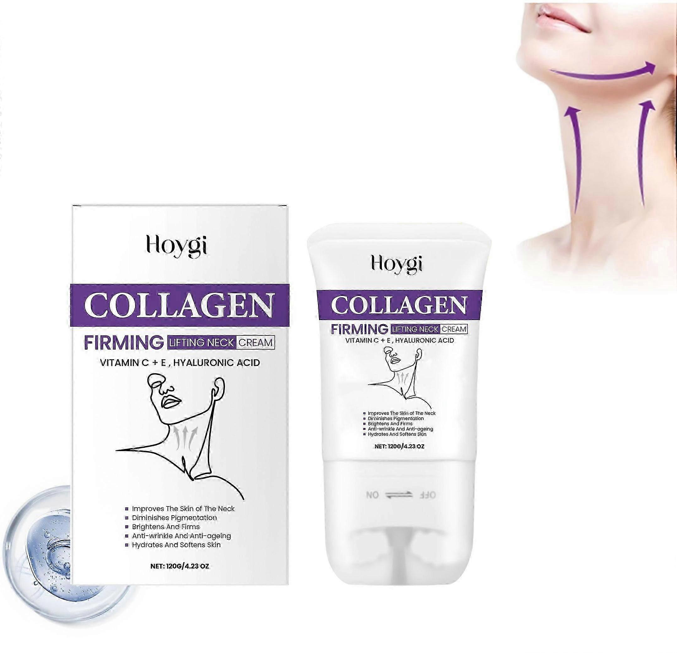 コラーゲンファーミングリフティングネッククリーム、ネックコラーゲンクリーム-首のしわを減らし、コラーゲンを引き締めてリフトローラーネッククリーム、アンチエイジングモイスチャライザー