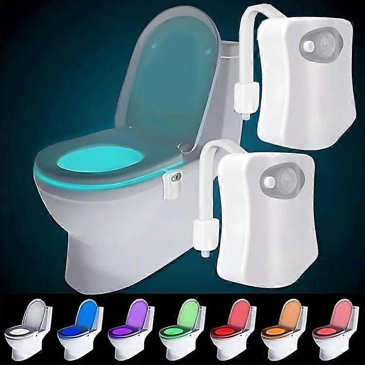 2 Pack Toilet Night Lights, 8Colors Changing Led Bowl Nightlight With Motion Sensor Activated Detect