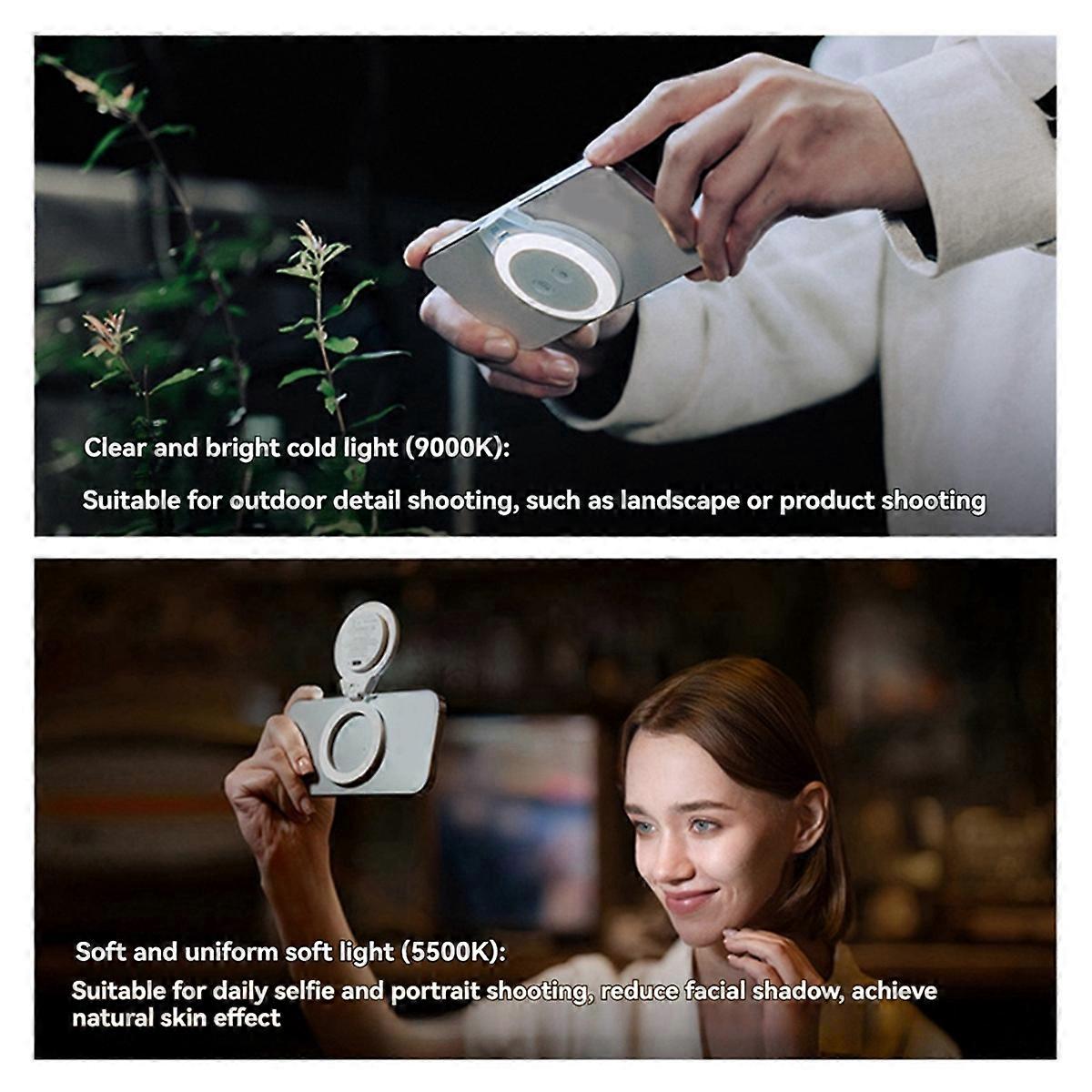 Mobile Phone Magnetic Fill Light Magglow Live Photo Photography Light for 14 13 12 Pro Max Black