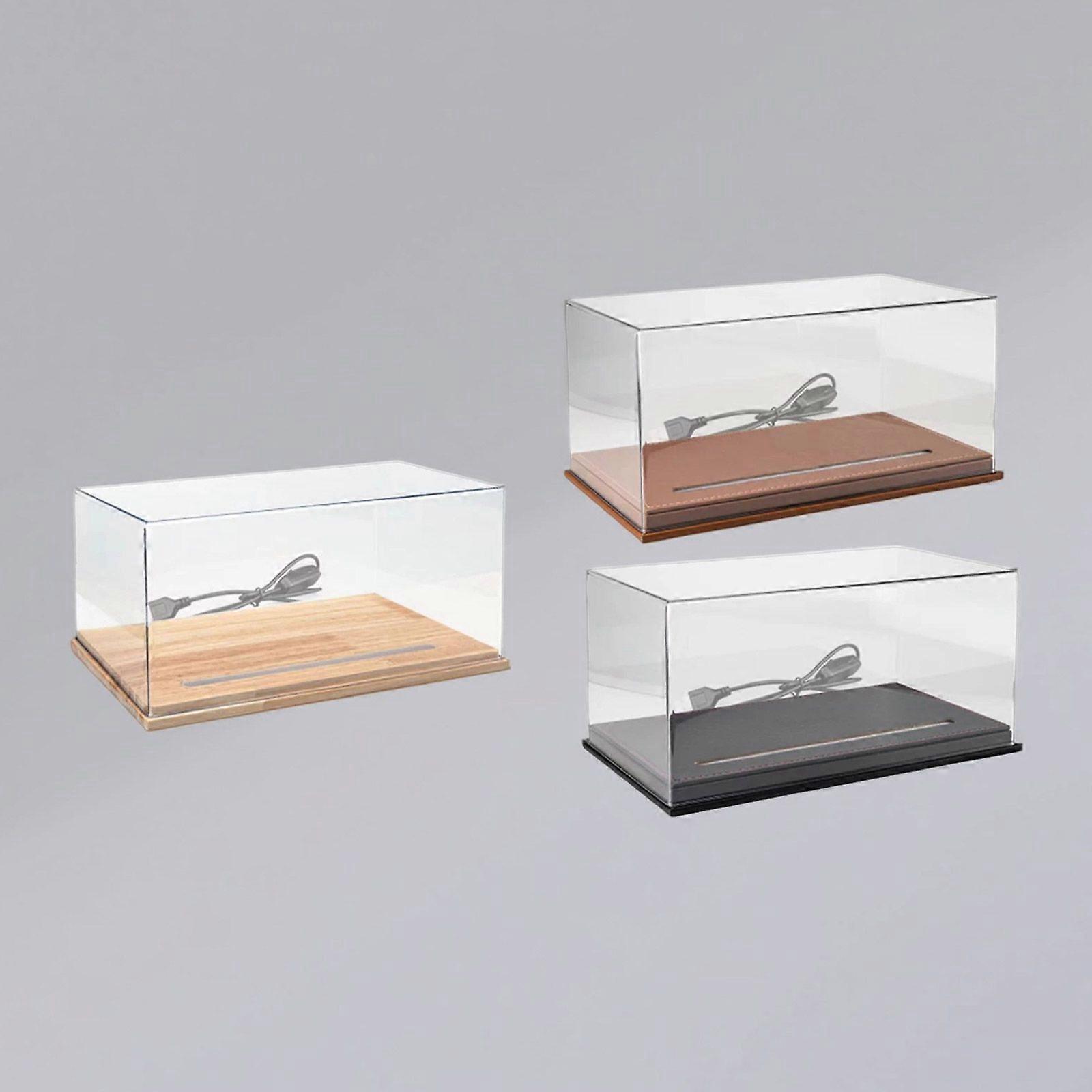 Diorama Acryl Show Case Display Case mit PU-Leder Basis für 1/18 Auto Modelap