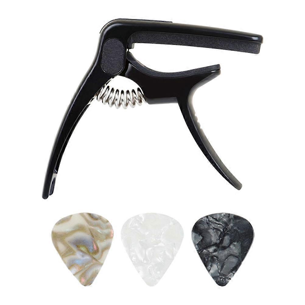 Durable Metal Guitar Capo & Plectrum Set – Practical Clamp Design for Easy Use, Suitable for Acoustic and Electric Guitars, Ideal for Beginners and