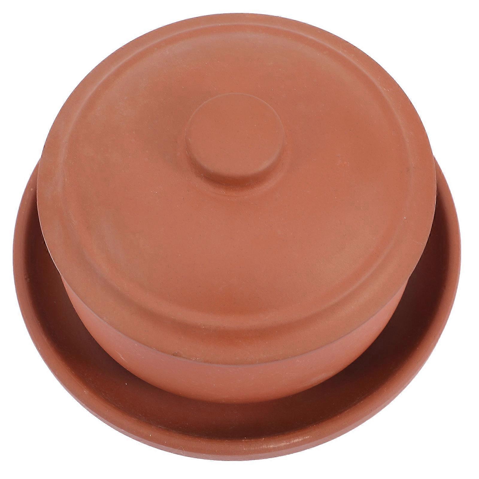 Steaming Bowl Pottery Bowl Old Fashioned Round Shape For Daily Use 15x15cm 1Set